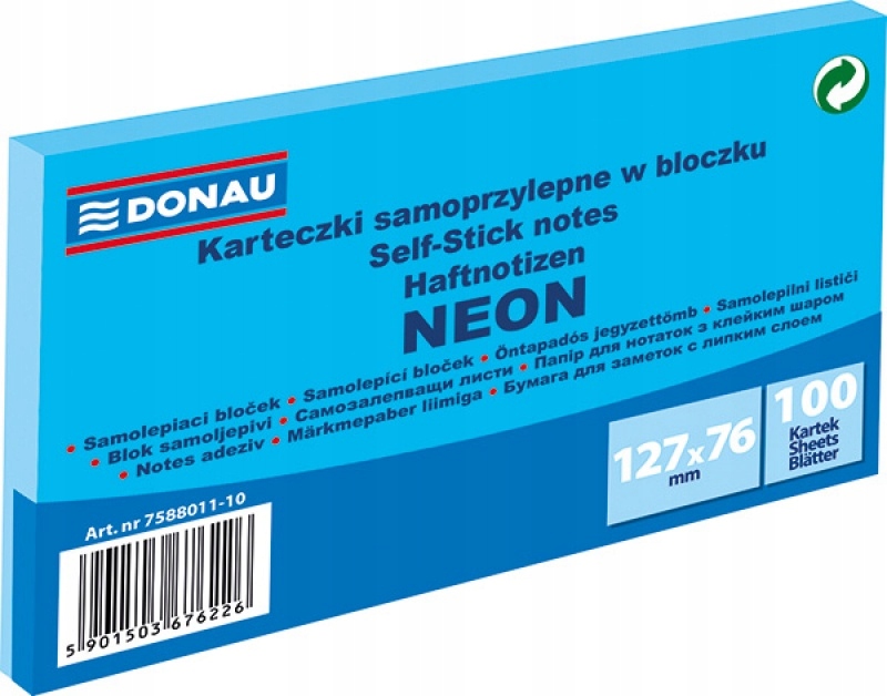 Bloczek samoprzylepny niebieski karteczki notes