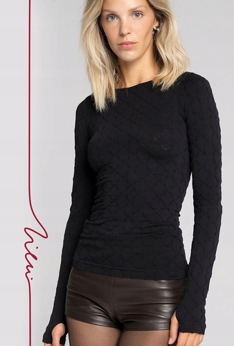 Dámská mikina Zień 43161 Seamless Monogram Gatta – černá, elastická
