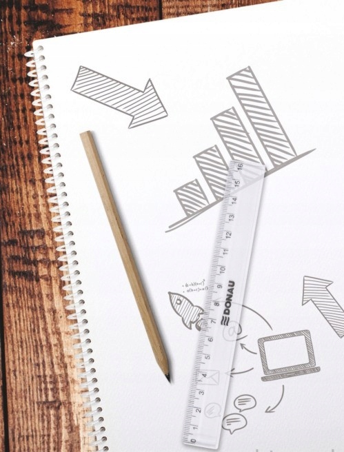 LINIJKA SZKOLNA PLASTIKOWA PRZEZROCZYSTA 16CM DONA Stan opakowania oryginalne