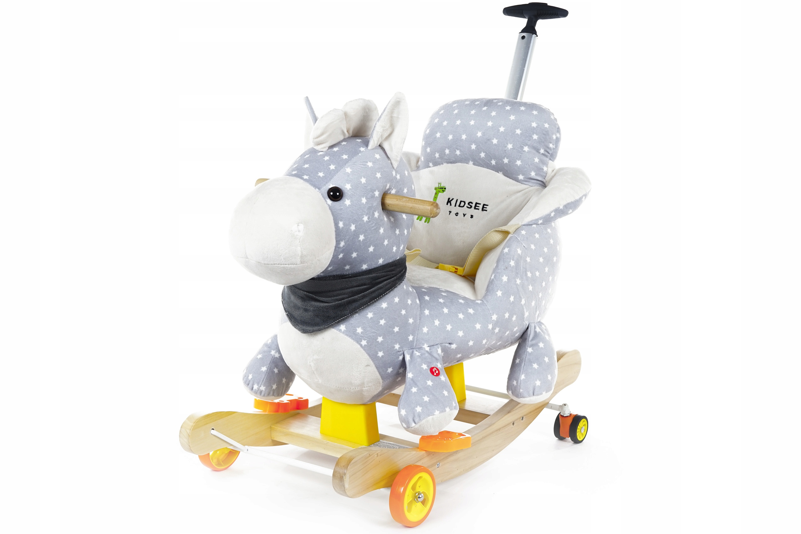 BUJAK JEŹDZIK PCHACZ KONIK NA BIEGUNACH 3w1 Z RĄCZKĄ KOŁA 360MÓWI PO POLSKU Marka Kidsee