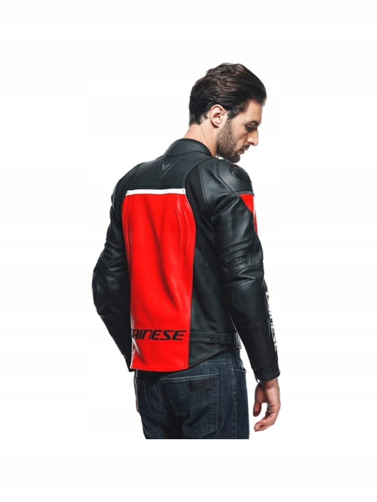 Dainese RACING 4 LAVA RED/BLK Kurtka skórzana Materiał skóra