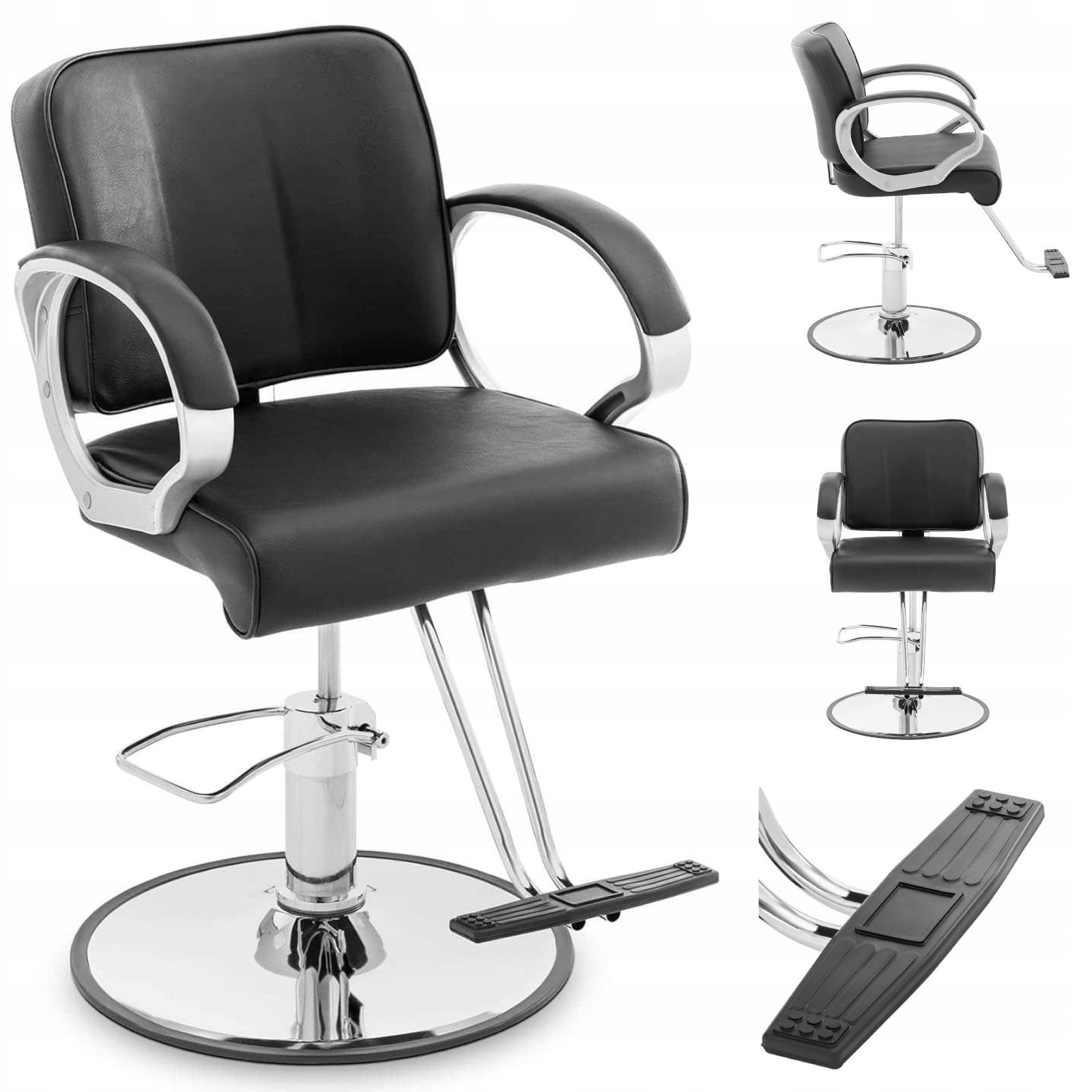 Barberské kosmetické kadeřnické křeslo s podnožkou Physa Hove černá