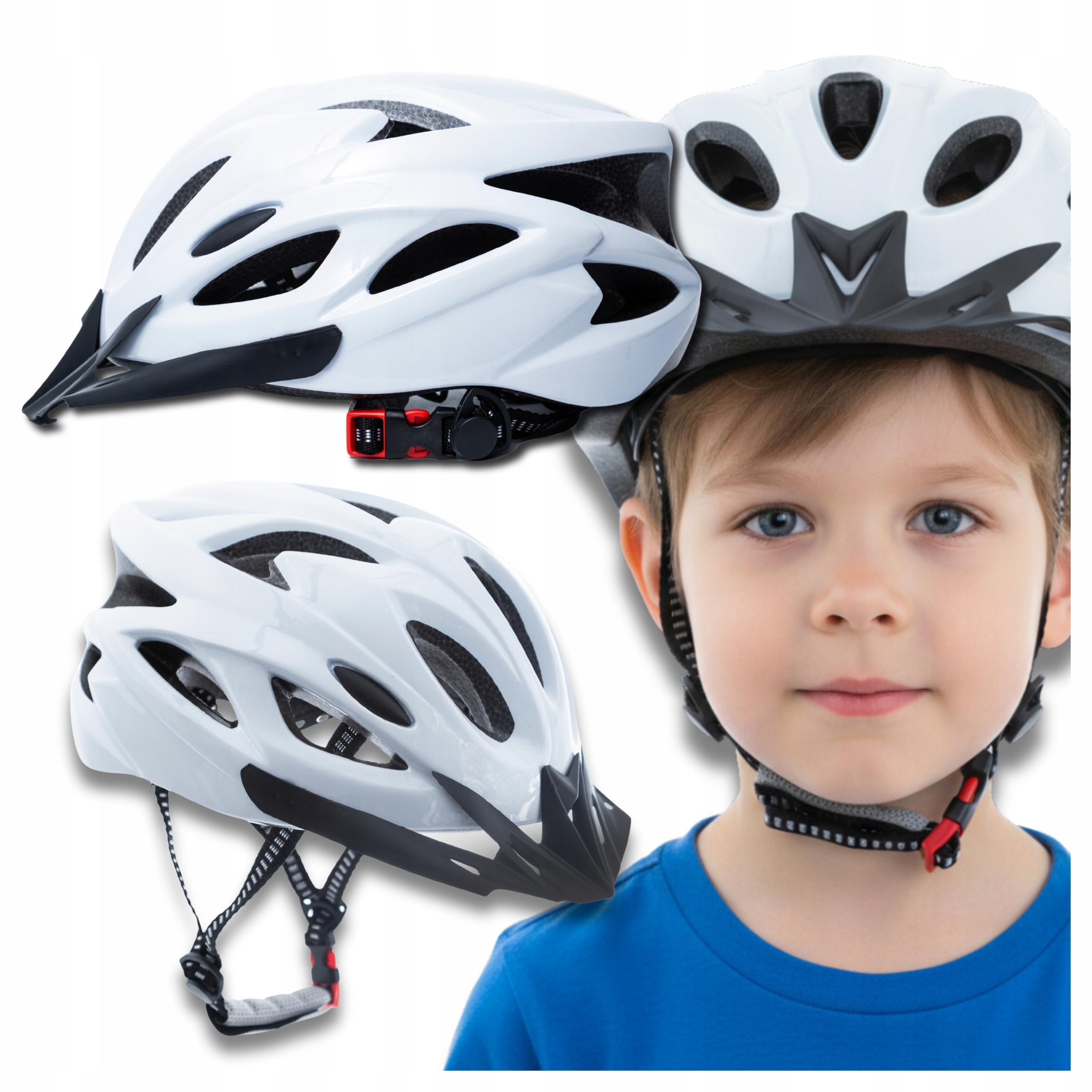 Kask Rowerowy na Hulajnogę Rolki Rower Szosowy Mtb 48-54 cm Regulowany
