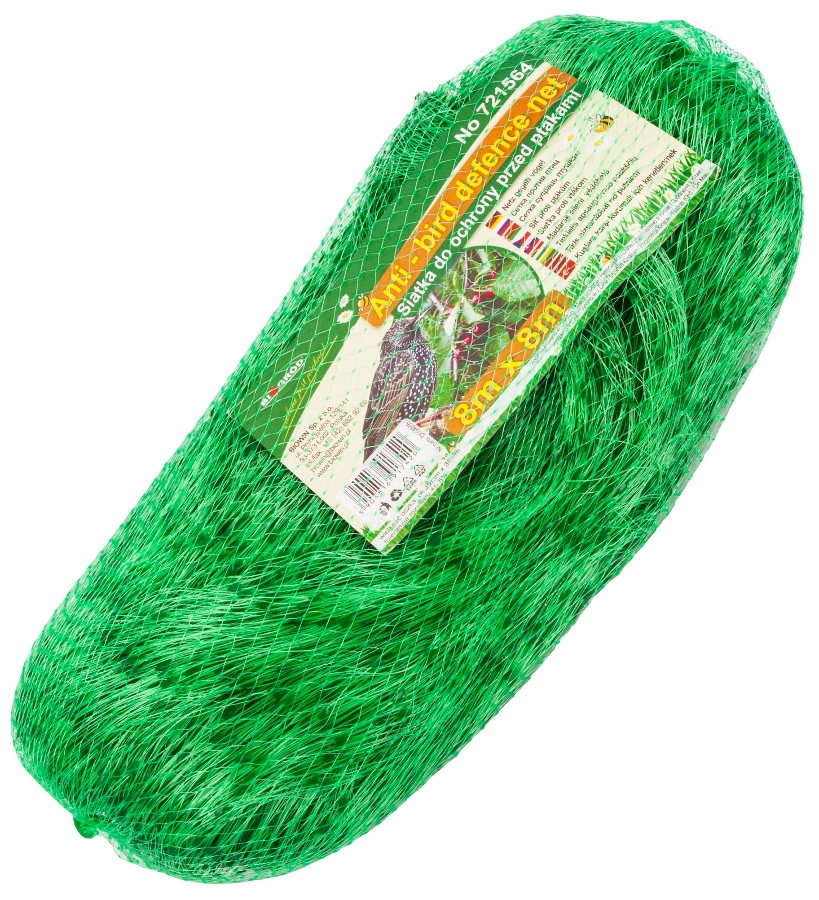 

Siatka do ochrony przed ptakami 8x8m Zielona Mocna