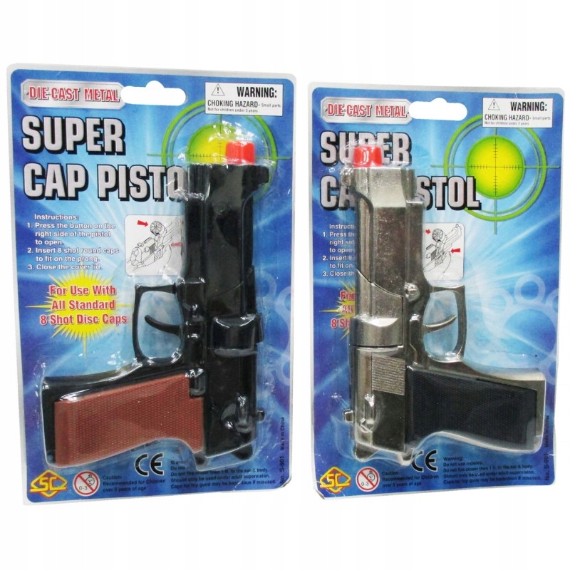 PISTOLET METALOWY BROŃ STRZAŁ KAPISZONY GRATIS 72 Seria spłonki