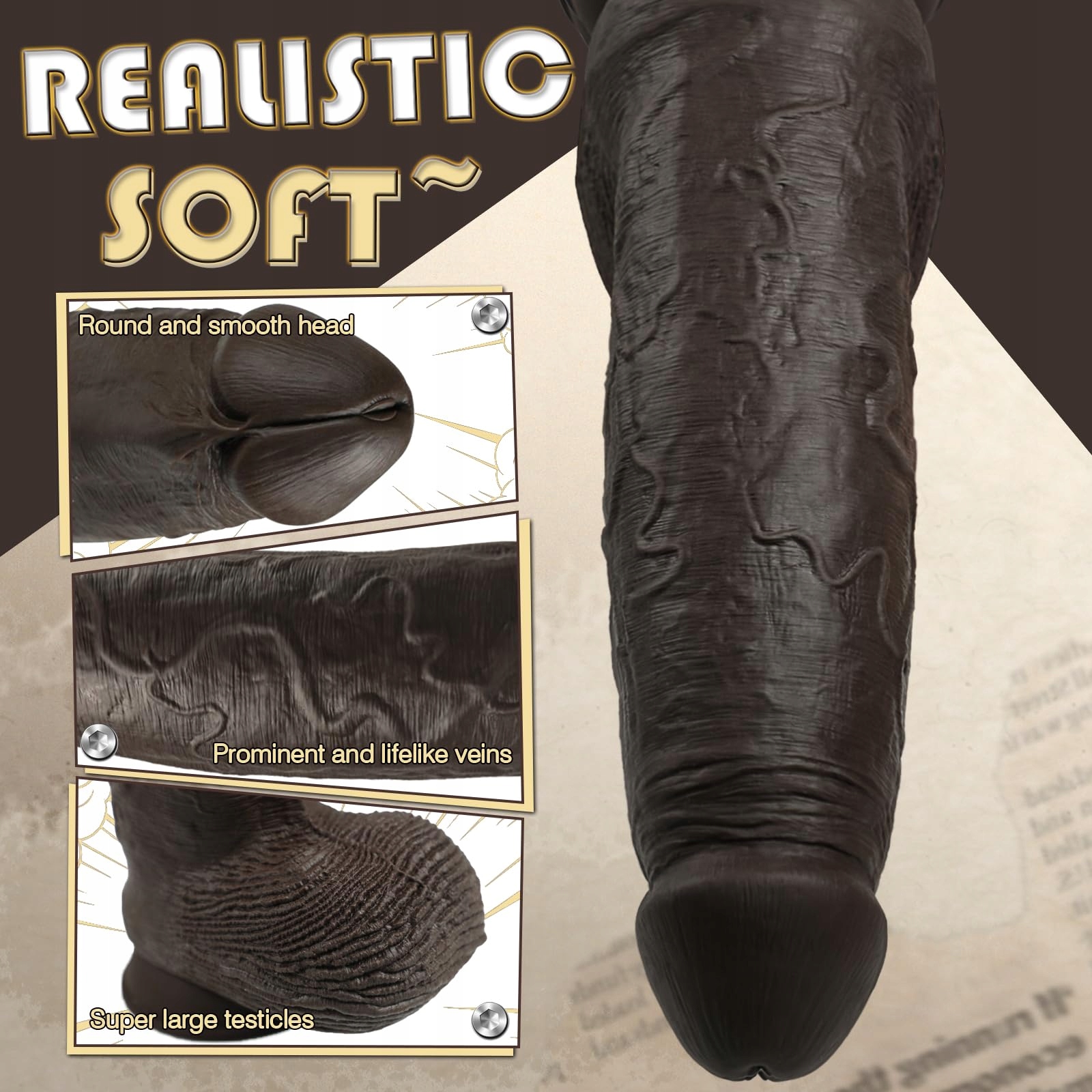 XXL REALISTISCHER DILDO Silikonowy Duży Dildo z Przyssawką — miniatura 3