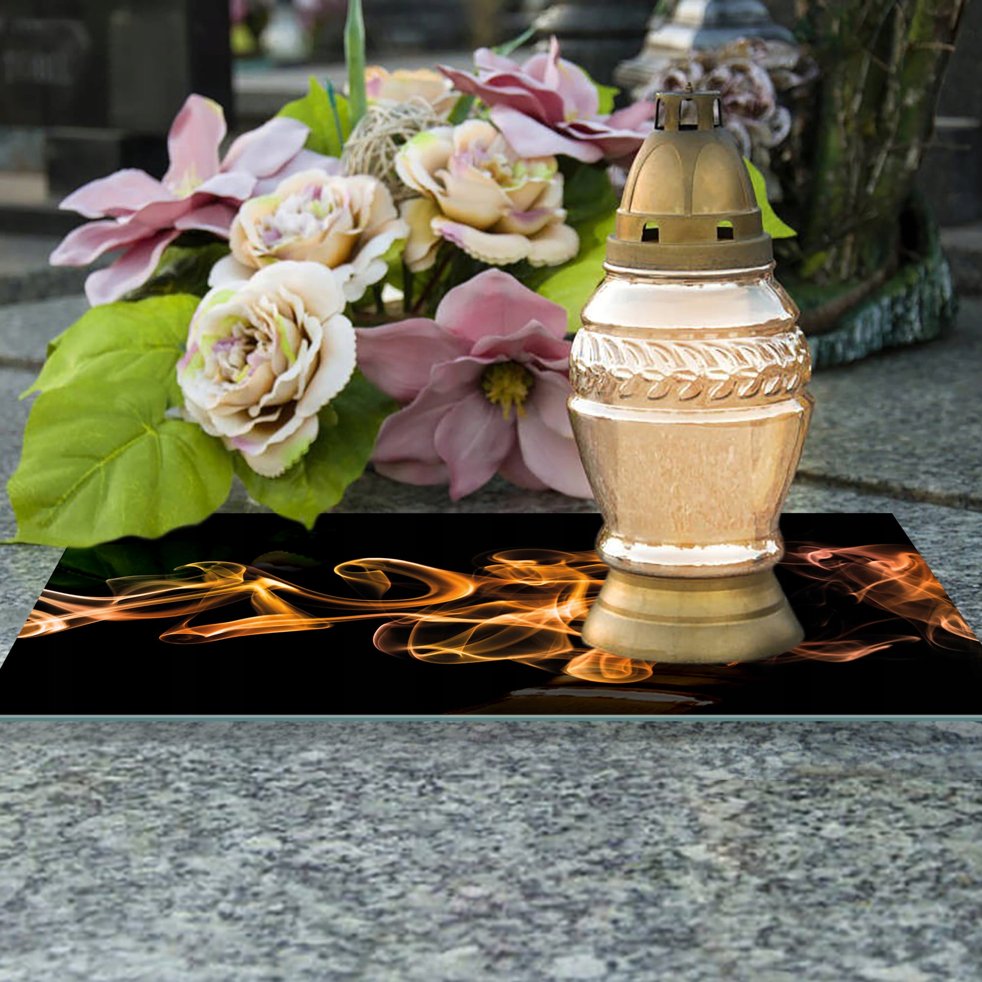 SZKLANA PODSTAWKA POD ZNICZE 60x20cm Miedź dym 68c Kod producenta deska-szklana-68c