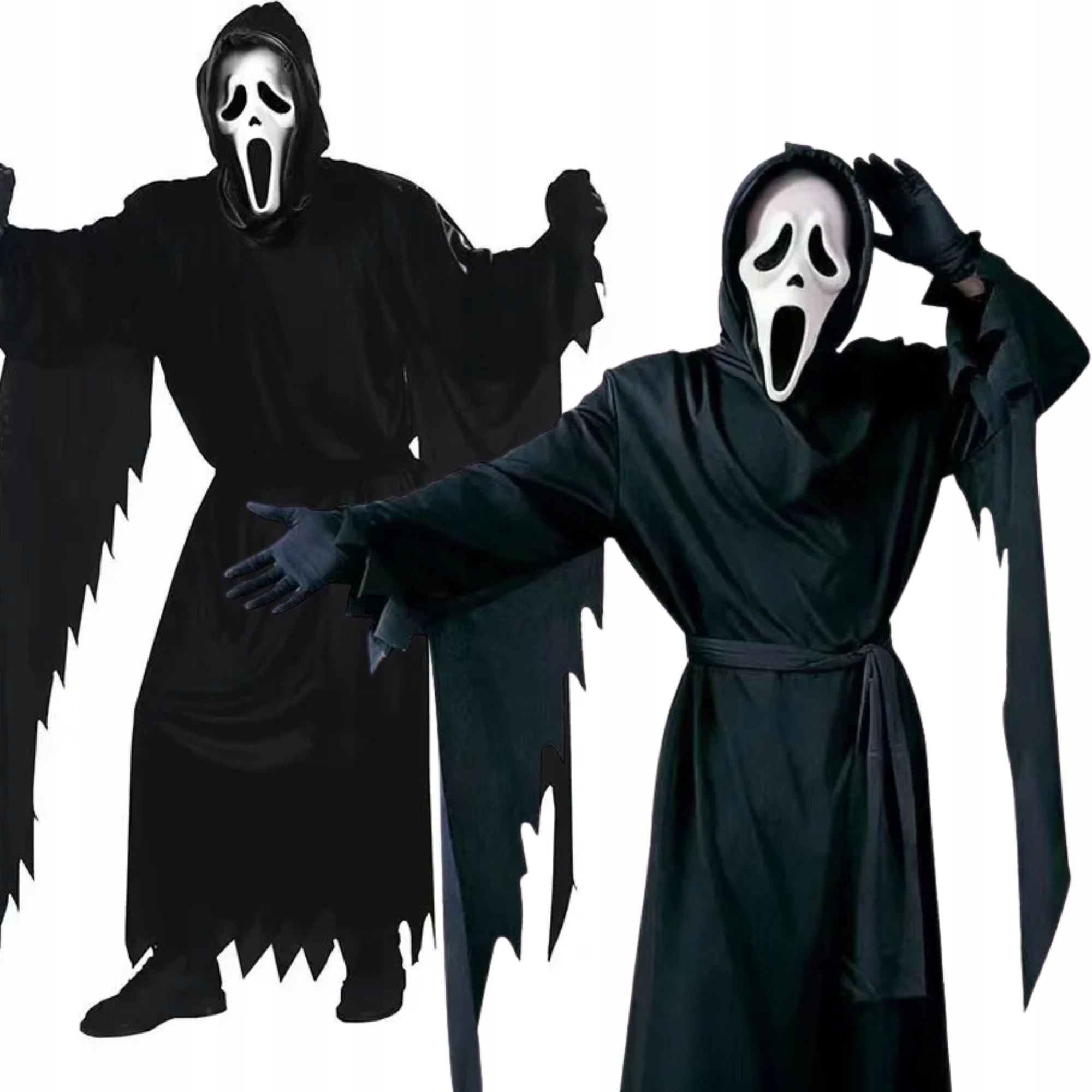 Kostium duch śmierć Krzyk strój przebranie Halloween kosiarz maska XL