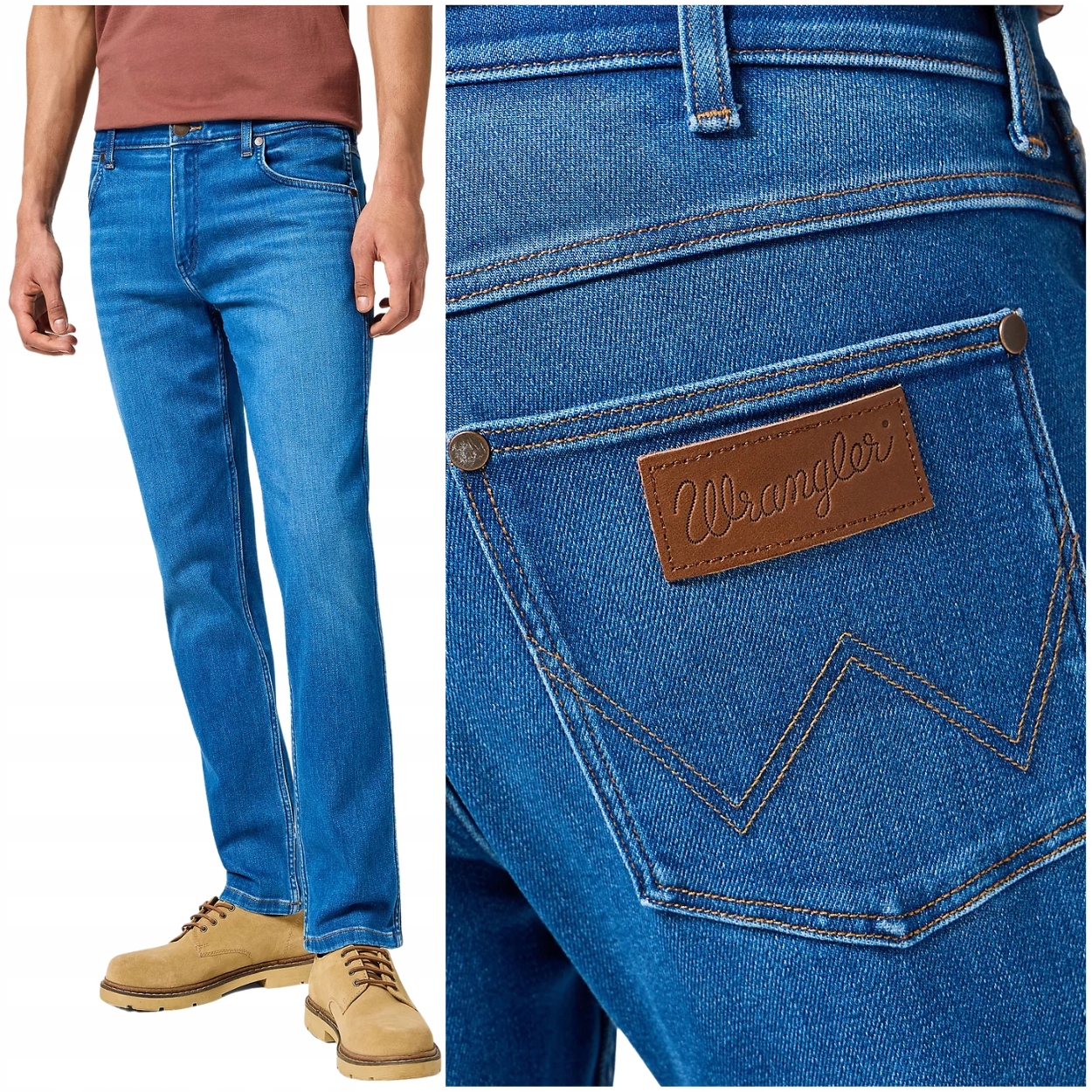 Wrangler Greensboro Azure Free To Stretch pohodlné kalhoty W32 L32