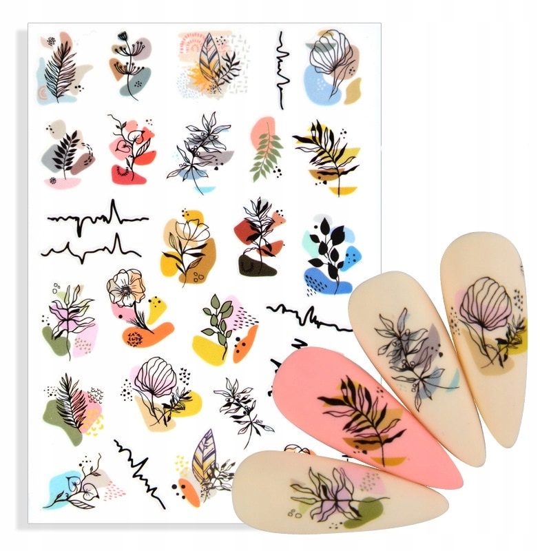 NAKLEJKA SAMOPRZYLEPNA NA PAZNOKCIE GEOMETRYCZNE