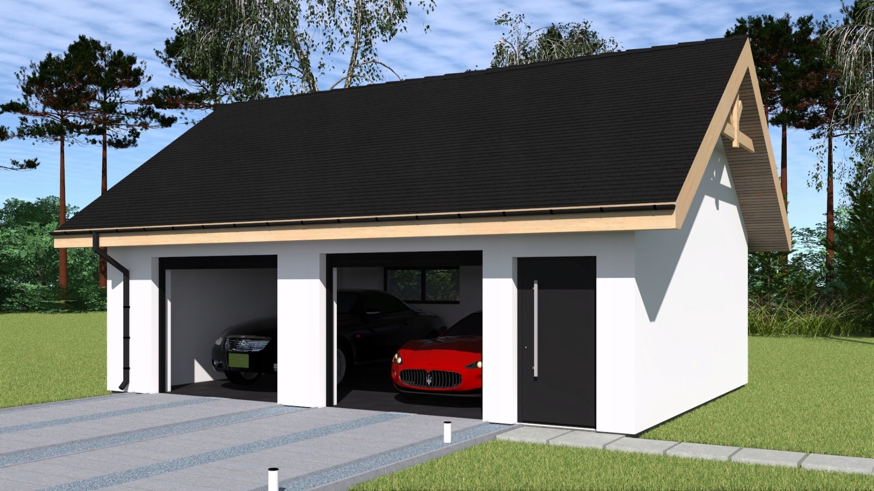 PROJEKT GARAŻU DWUSTANOWISKOWEGO G215