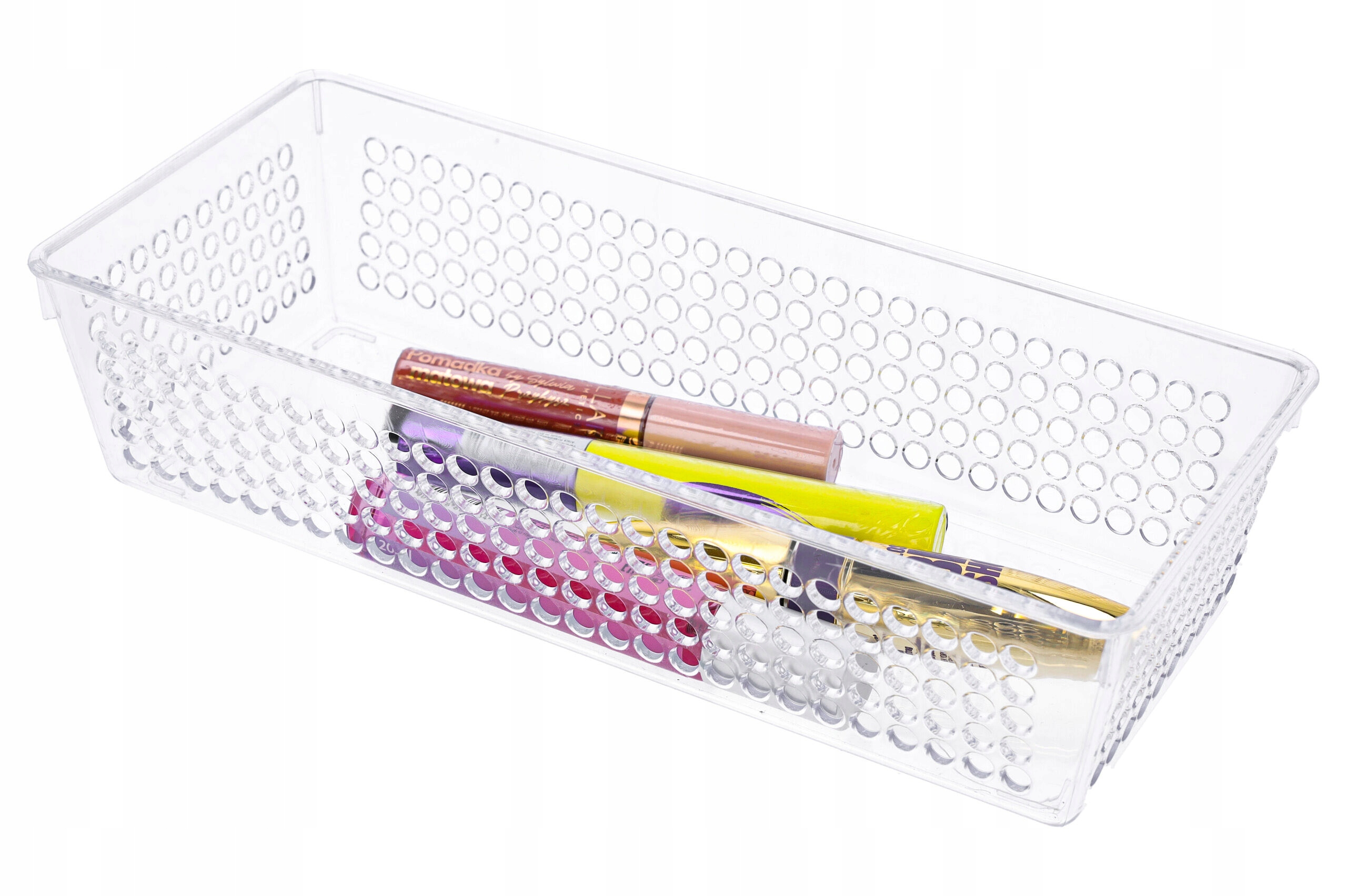 ORGANIZER PLASTIKOWY pojemnik 1,9l na akcesoria przezroczysty koszyk Marka inna