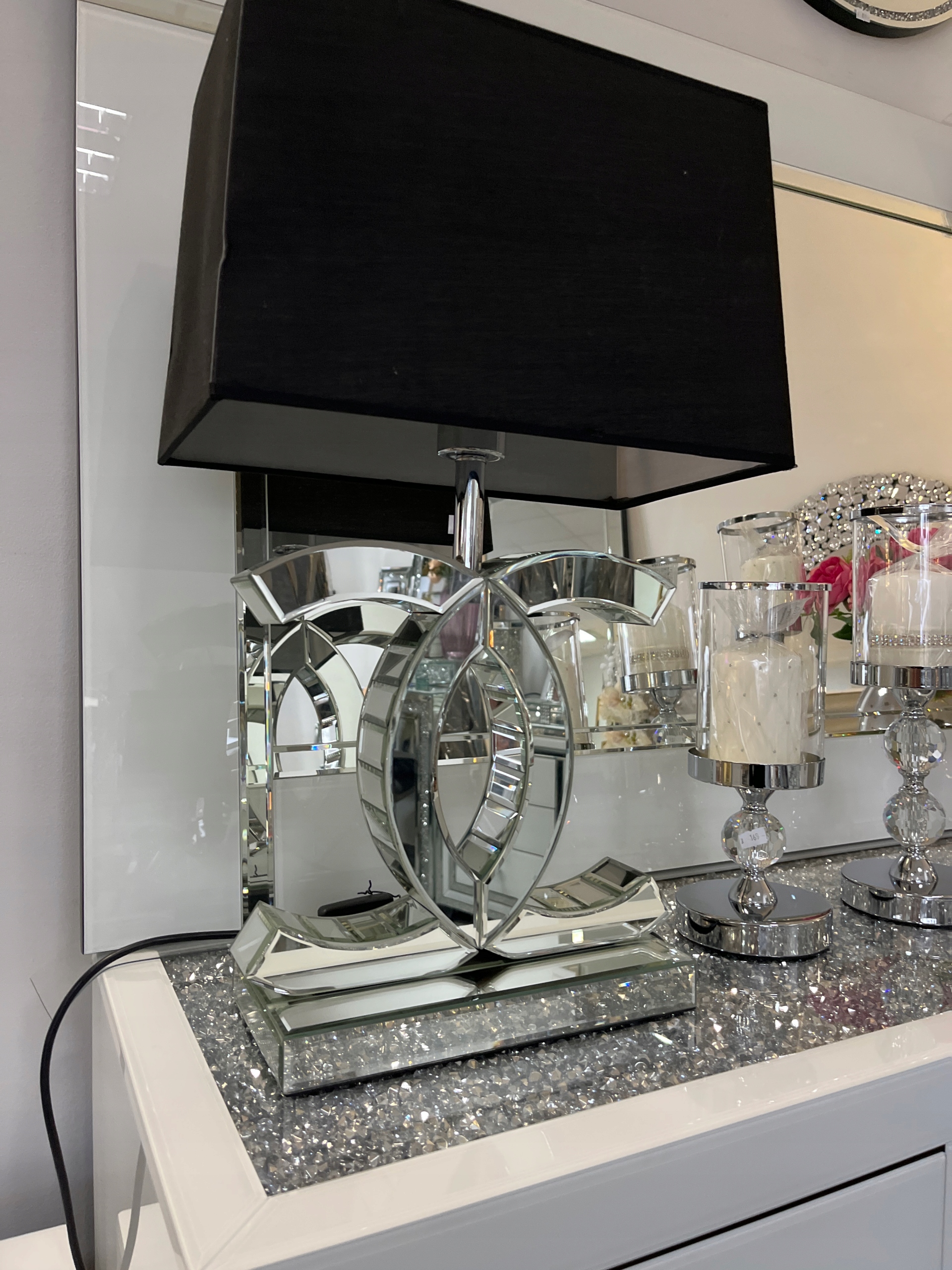 Lampa Stołowa Lustrzana Glamour Kolekcja Glamour