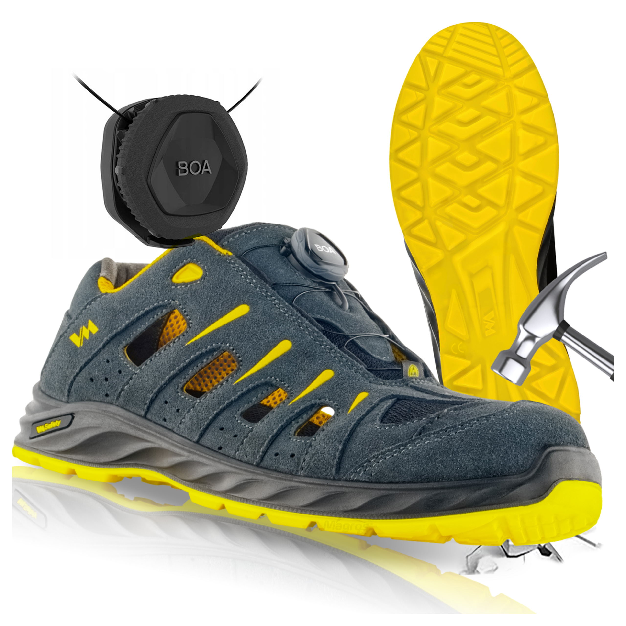 Ochranné pracovní sandály Lehké Pohodlné Dámské VM Bilbao S1 Boa Esd Sr 39