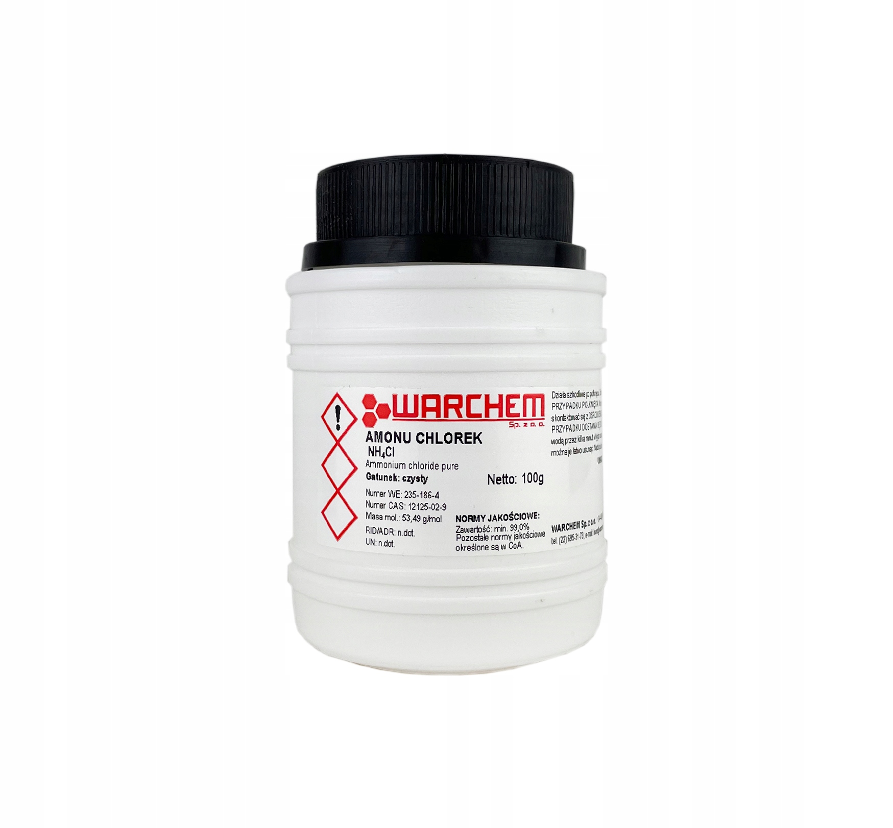 

Chlorek Amonu (salmiak) czysty 100g Warchem