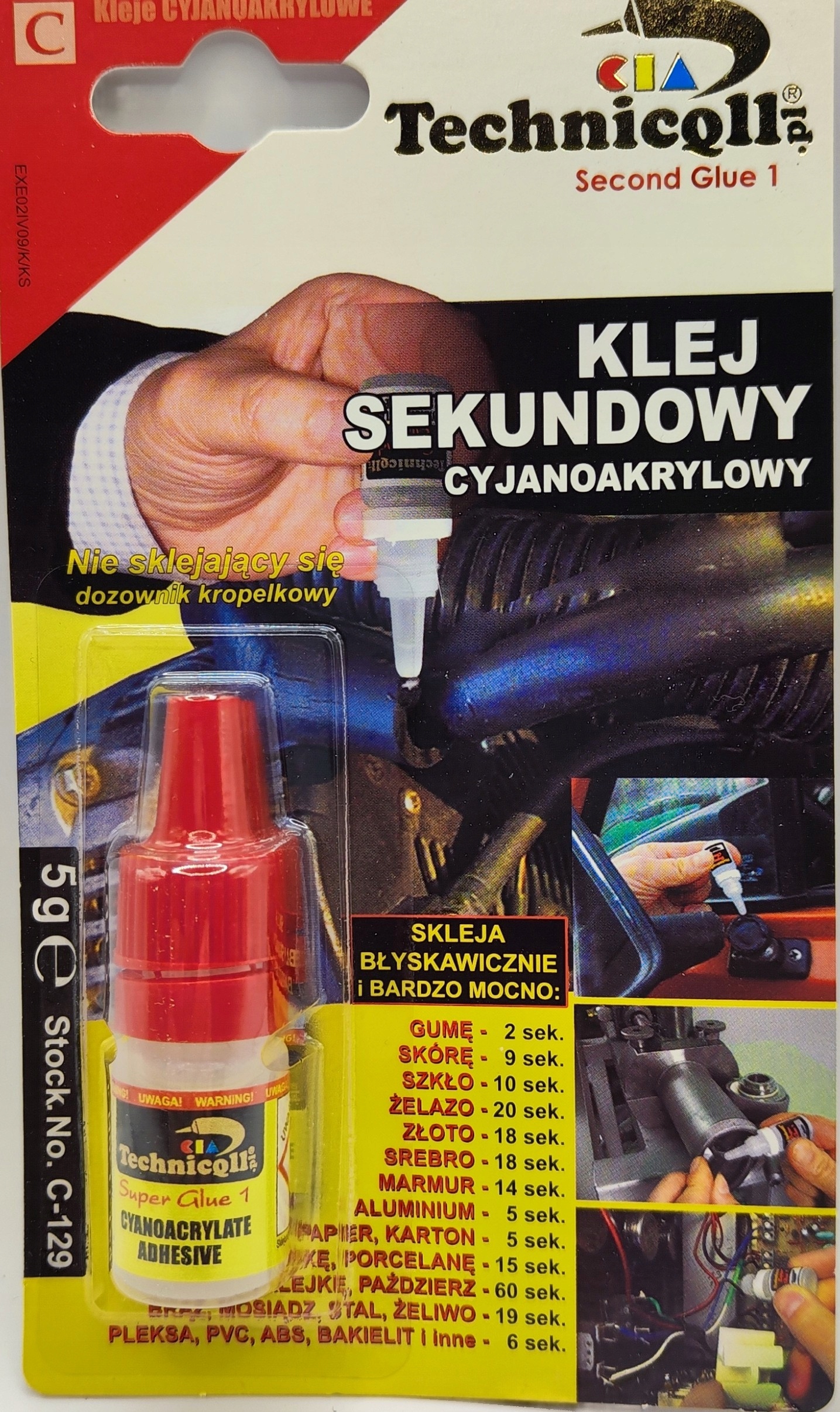 Technicqll C-129 klej cyjanoakrylowy sekundowy 5 g C-129