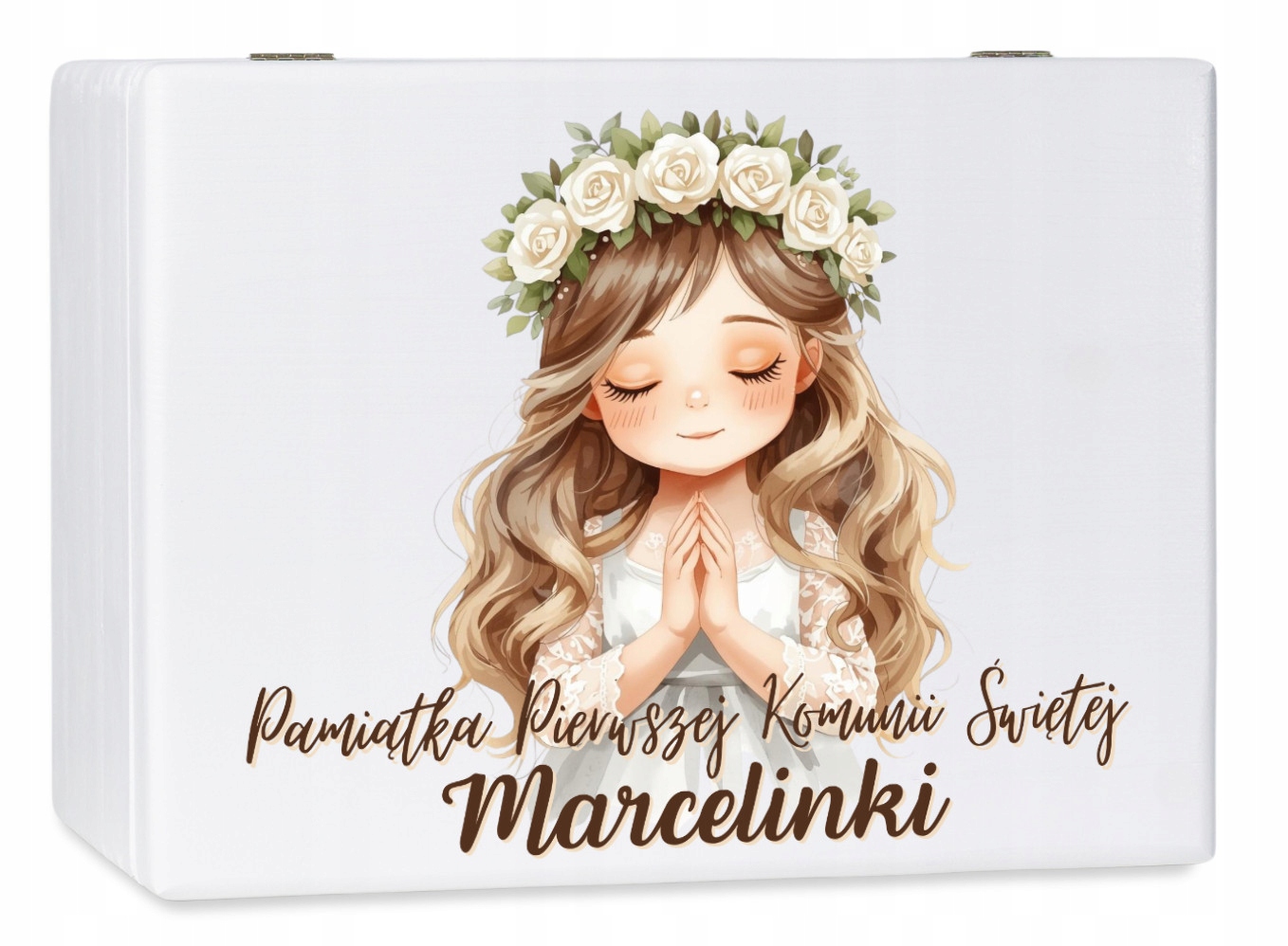 Dárek A Svaté Přijímání Personalizovaná Krabička Dřevěná Památka Uv Tisk 40x30
