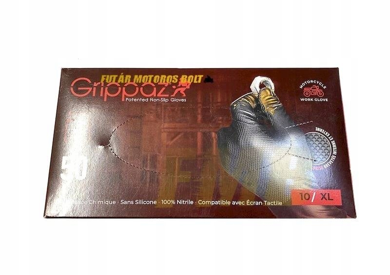 Нітрилові рукавички p2r товстий Чорний XL 50шт