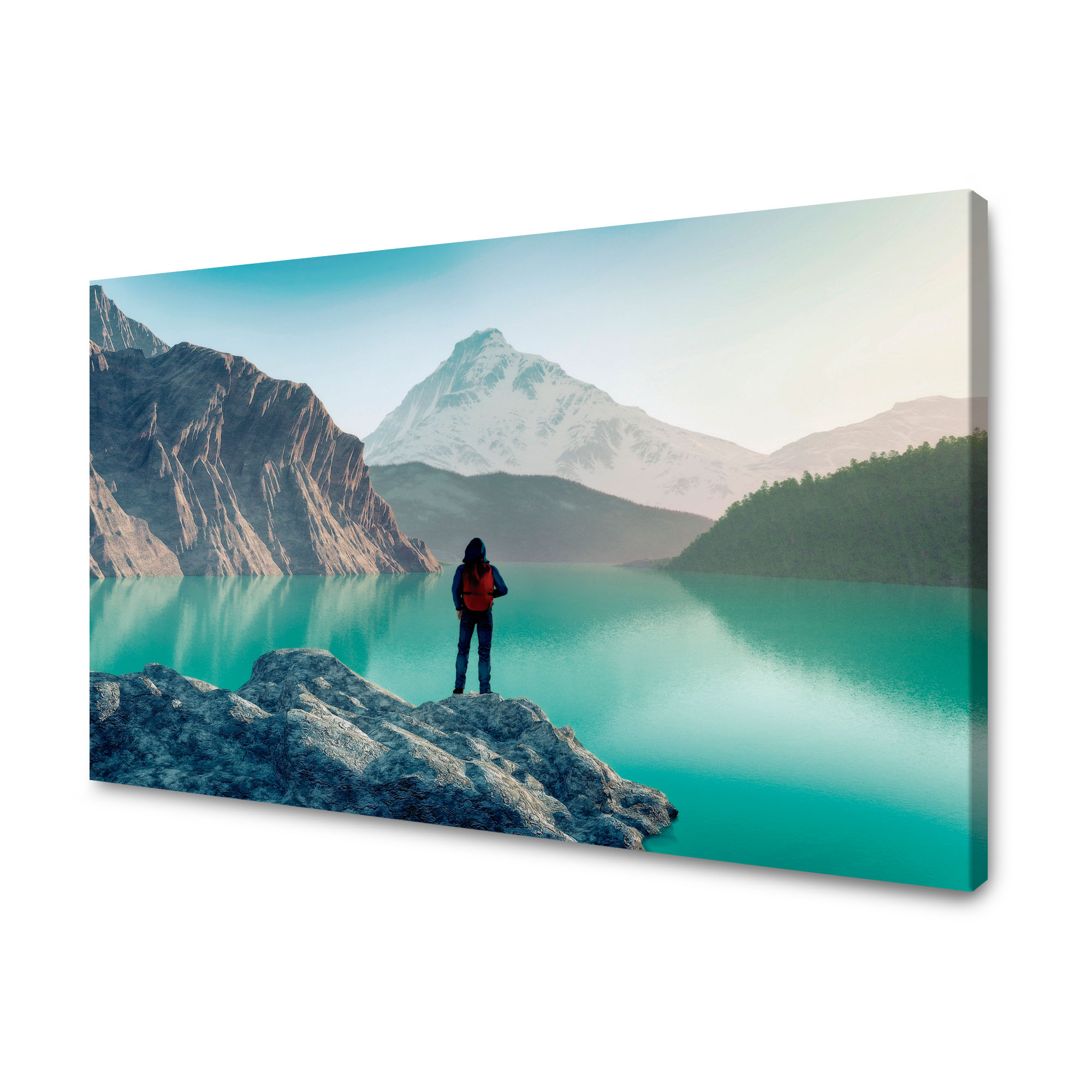 Obraz na plátně Horolezectví Jezero Příroda Krajina 120x70 cm