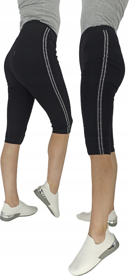 

Leginsy 3/4 Za Kolano getry damskie Czarny XXL