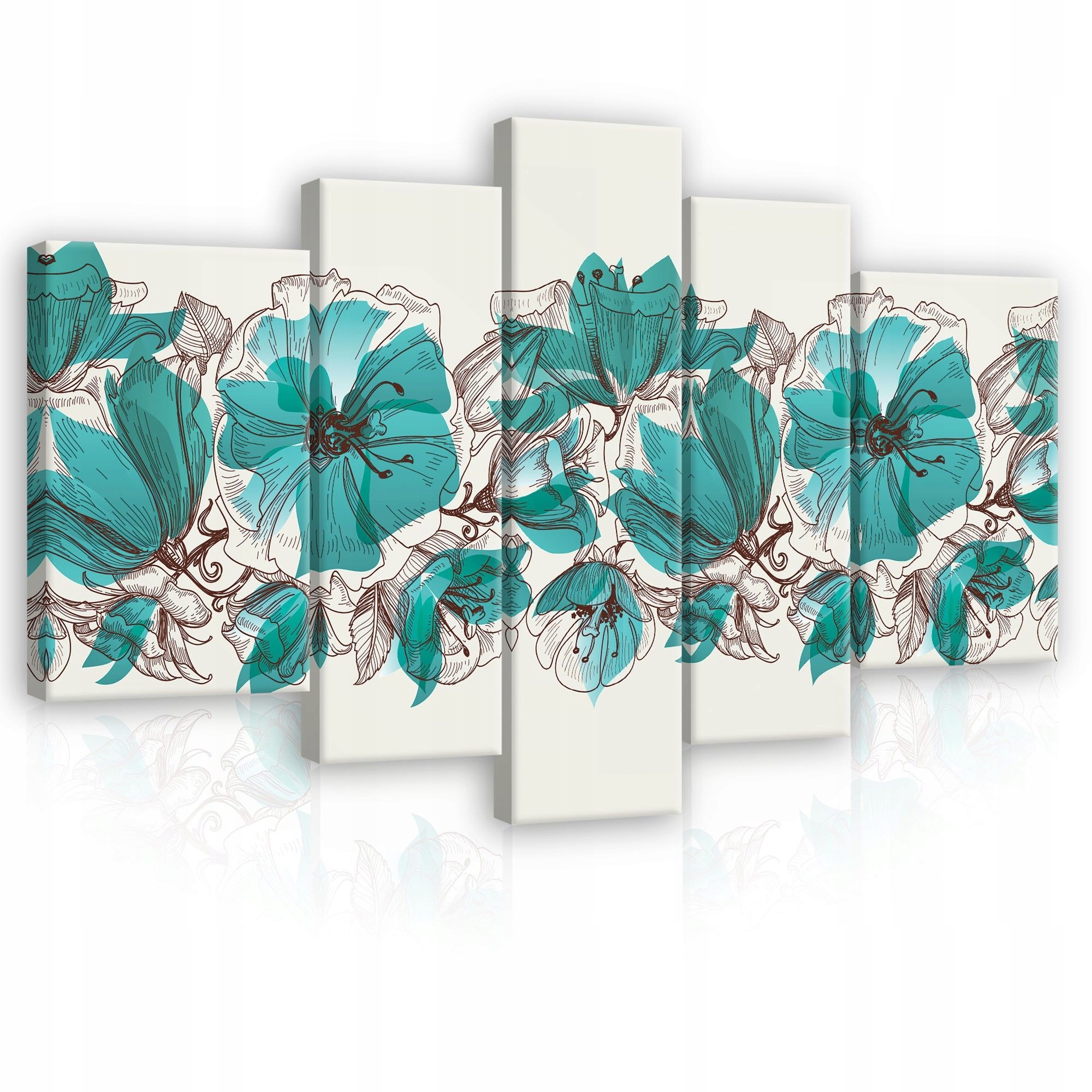 Obraz 170x100 modulární Lotos klece pro ptáky šedý zlatý moderní