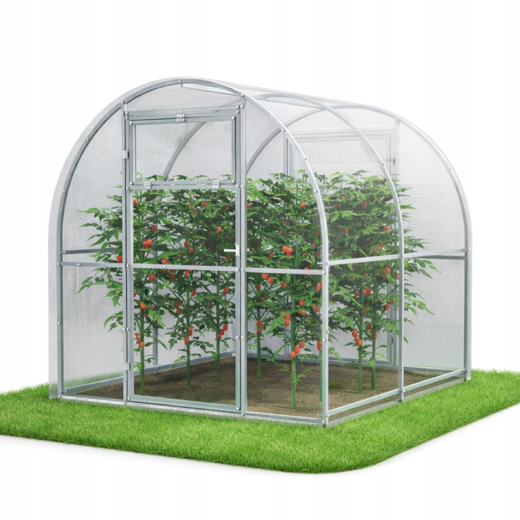 Zahradní skleník z polykarbonátu Tunel 2,4x2 m profil 20x20 pozink silný 4 mm