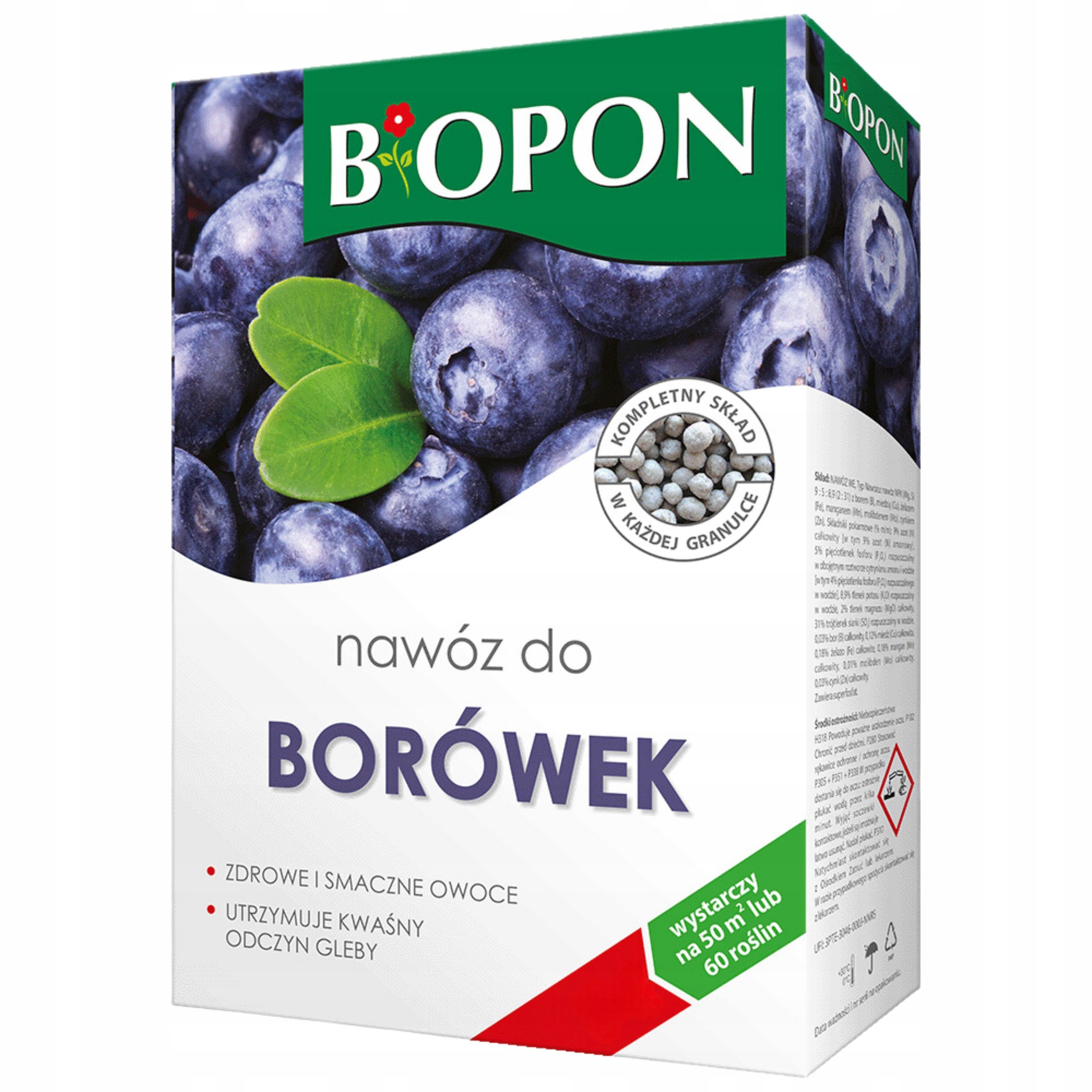 BIOPON NAWÓZ GRANULOWANY DO BORÓWEK ZAKWASZAJĄCY ROŚLINY KWASOLUBNE 3KG