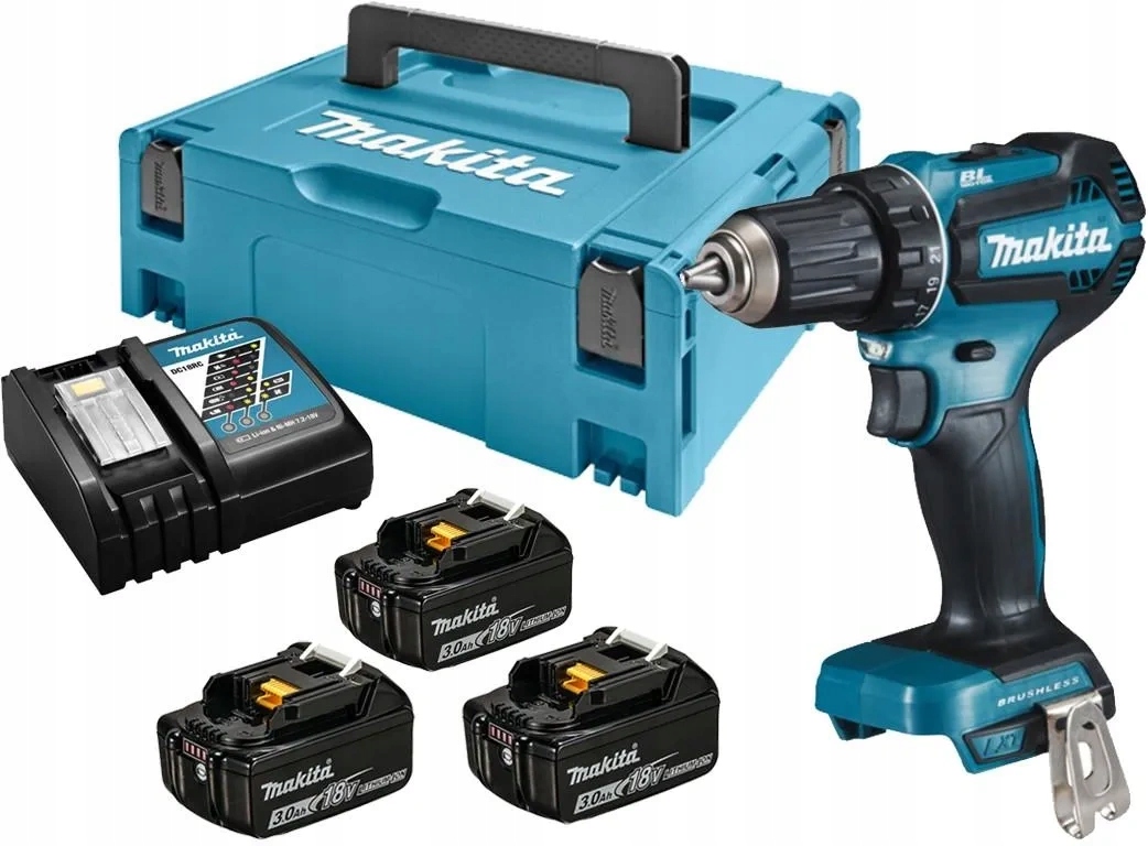 Makita aku vrtačka 18V 3x3,0Ah v kufru DDF485RFJ