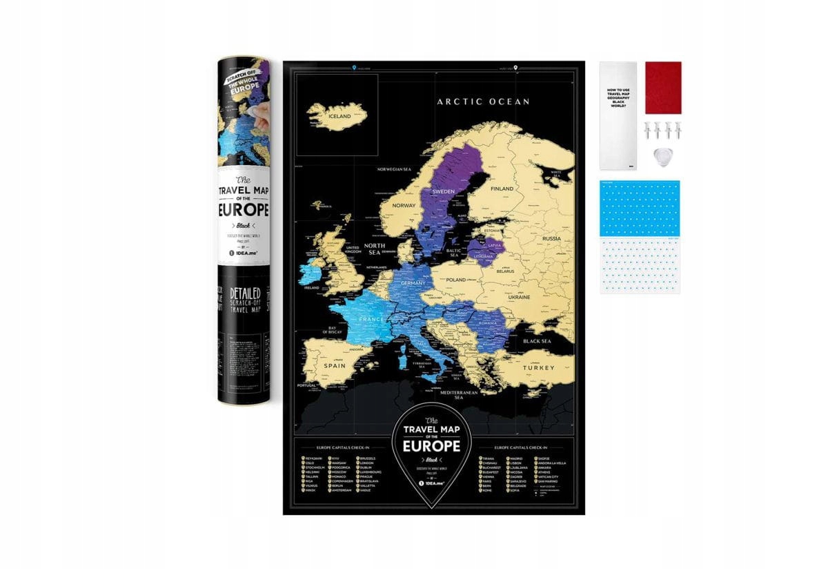 

Europa Mapa Zdrapka Travel Map Of Europe Black