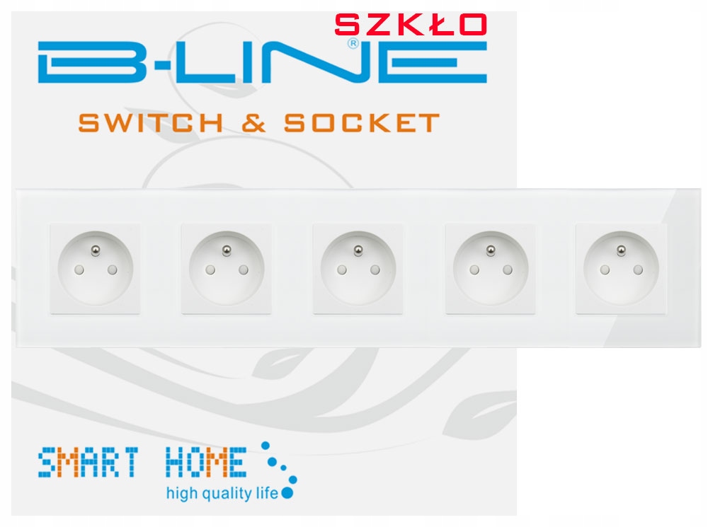Elektrická Zásuvka S Pětinásobným Kolíkem B-line Zásuvka Sklo Bílá X 5