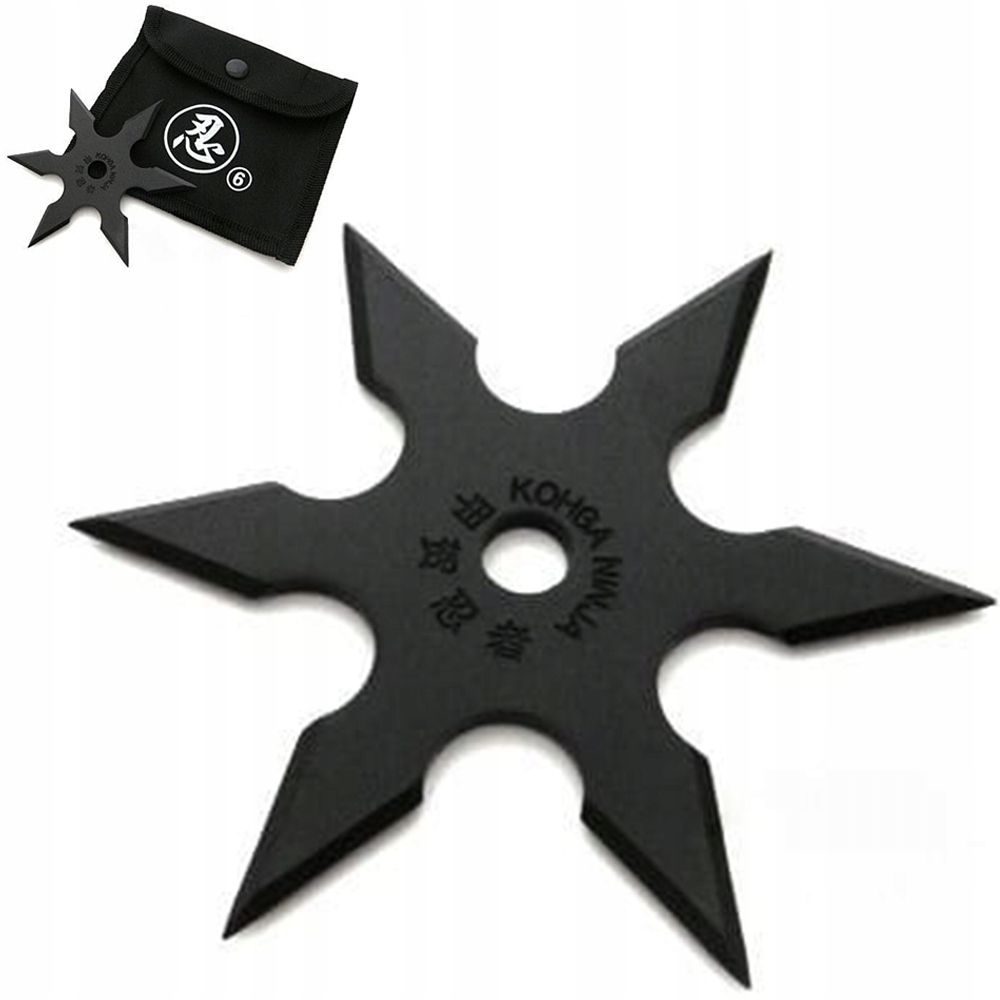 GWIAZDKA NÓŻ SHURIKEN RZUTKA DO RZUCANIA 6-RAMIENNA N402 Stal 420 + ETUI