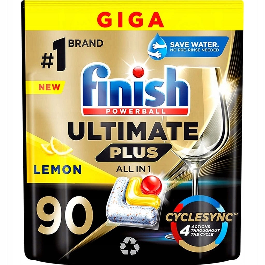 Levně Kapsle do myčky nádobí Finish Ultimate Plus All in 1 Tabs Lemon 90ks