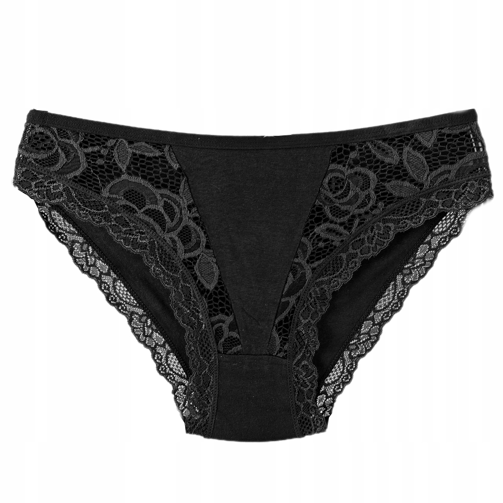 4x KORONKOWE ZMYSŁOWE FIGI MAJTKI JAKOŚĆ S/M 15 Kolor czarny