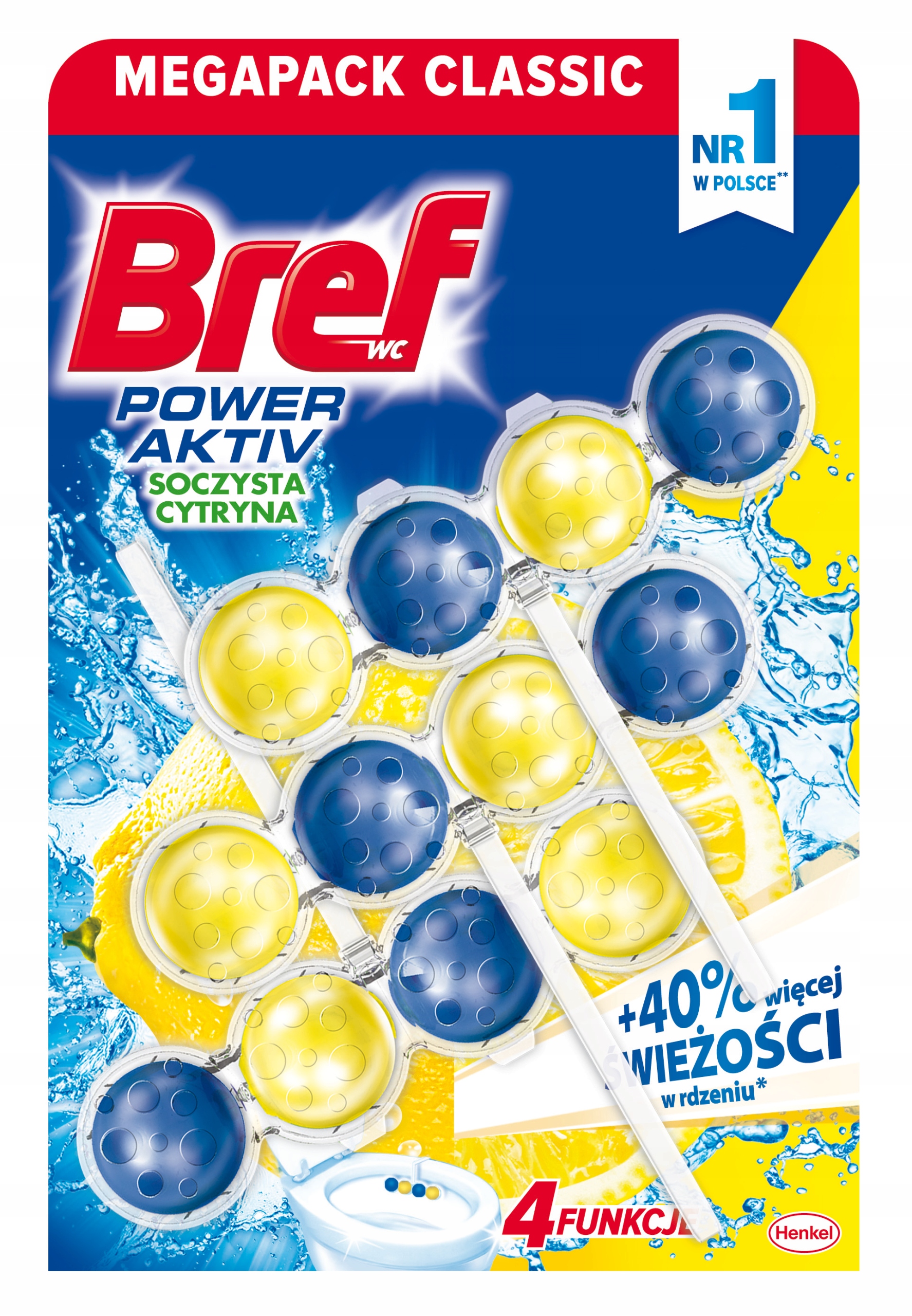 

Zawieszka Bref kostka do Wc toaleta Lemon 3x50g