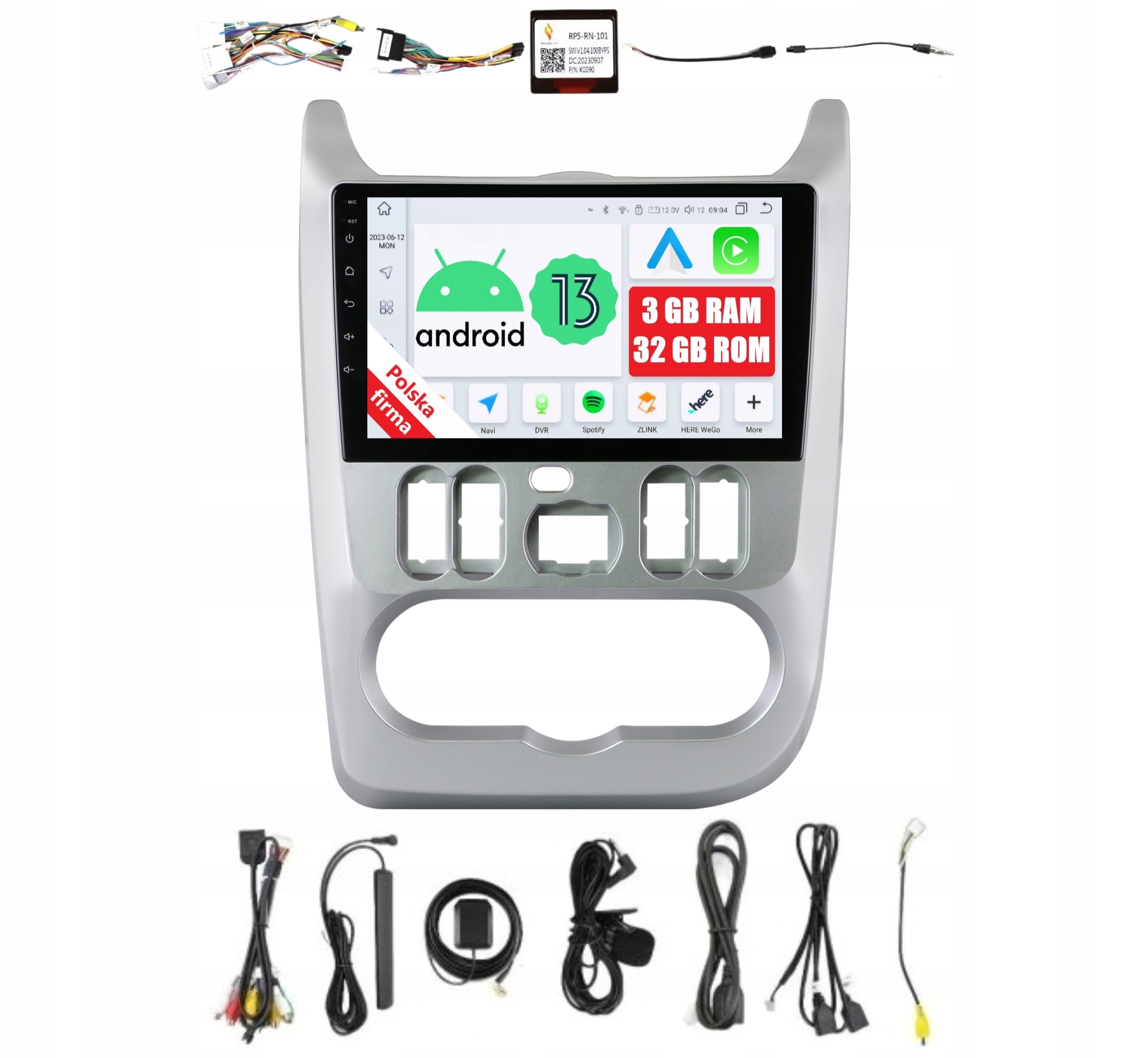 Rádio 2DIN Navigácia Android Dacia Logan A Sandero 1 A 3 Gb Carplay Dsp Lte