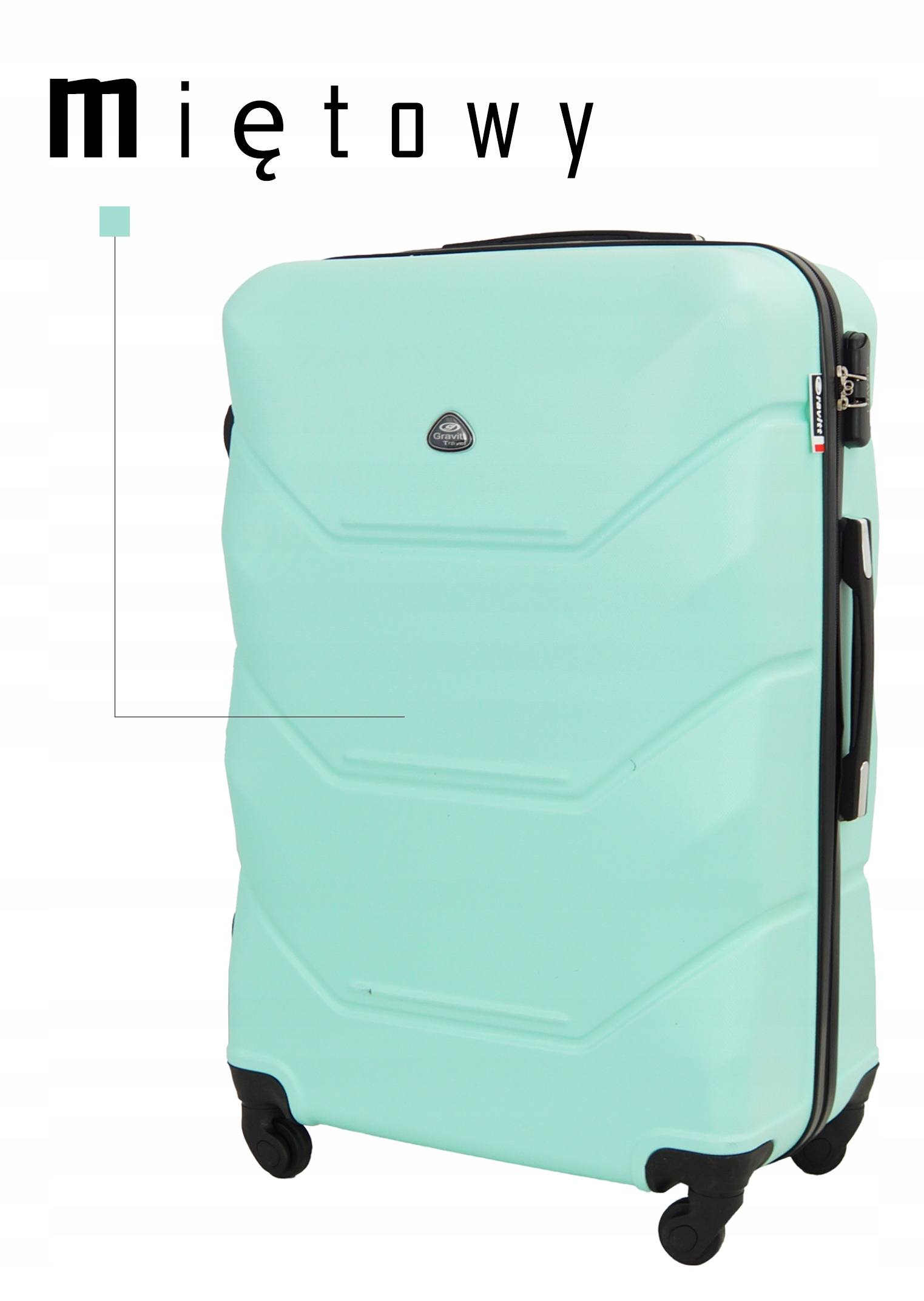 WALIZKA PODRÓŻNA GRAVITT 950 ŚREDNIA XL BAGAŻ NA KÓŁKACH SAMOLOT Marka Gravitt