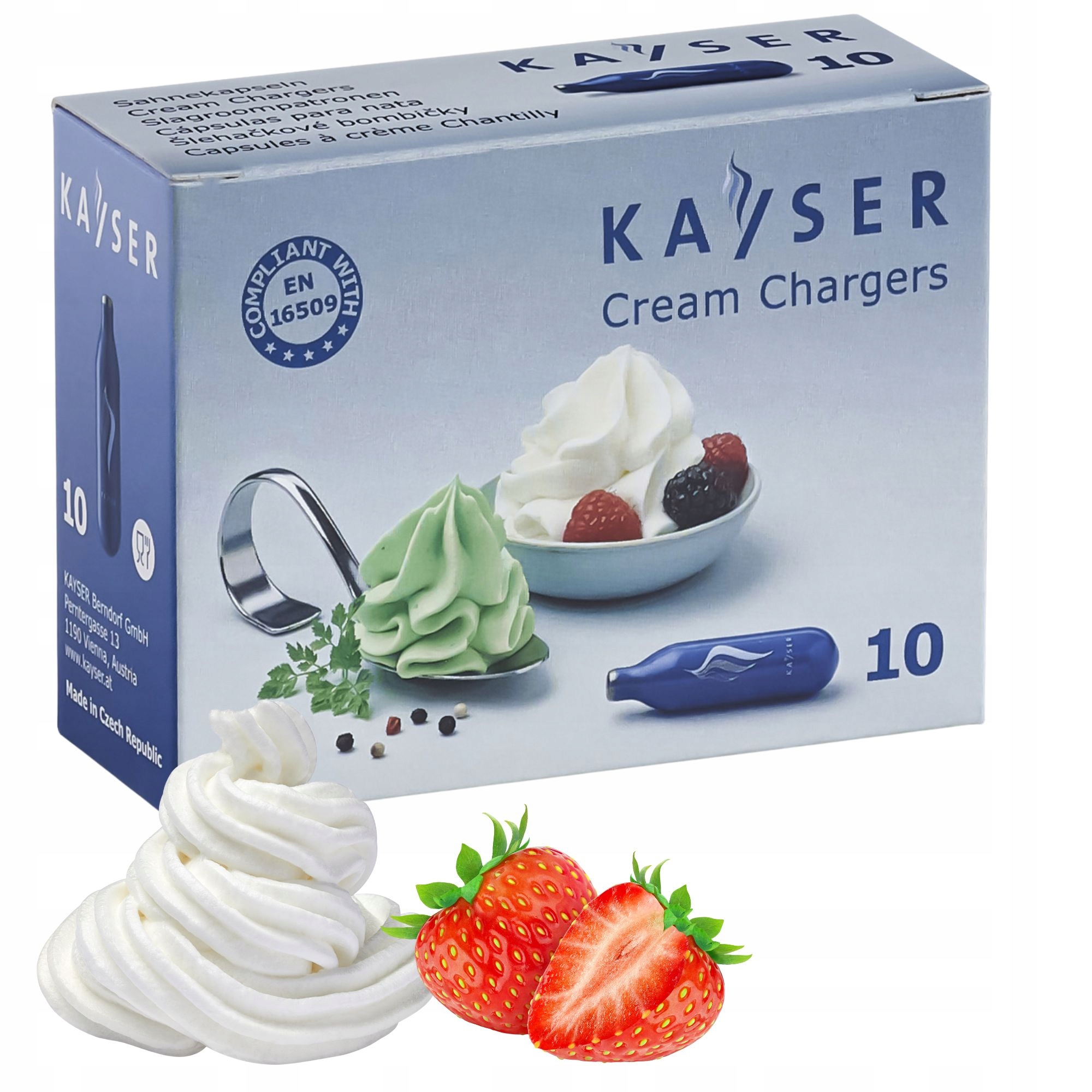 

Naboje do bitej śmietany N2O, 10 sztuk, Kayser