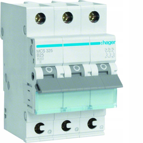 

Hager Wyłącznik nadprądowy 3P C 25A QuickConnect