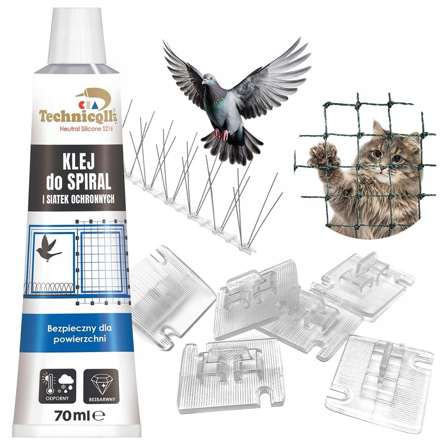 Klej Do Zaczepy Do Siatka Dla Kota Bez Wiercenia I Kolce 70ml Najmocniejszy