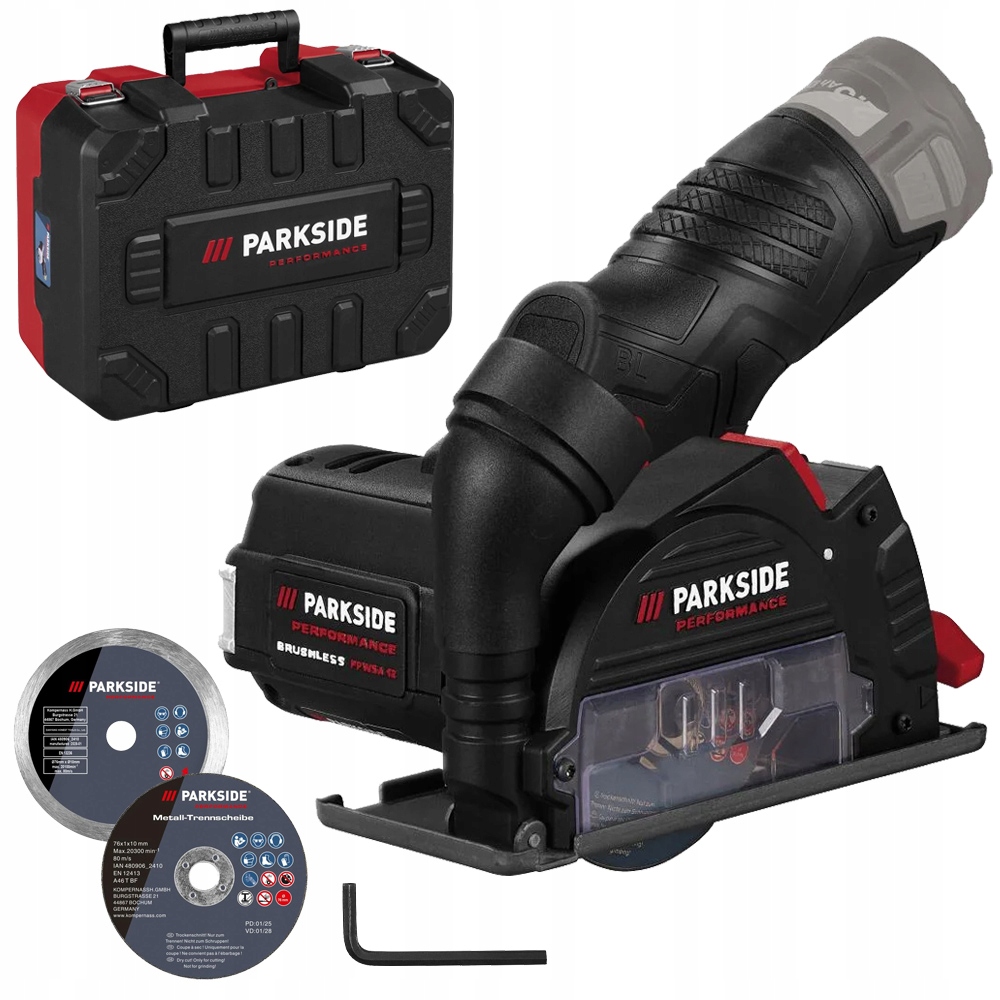 Akumulatorowa Szlifierka Kątowa Parkside Ppwsa A1 12 V Kątówka Walizka