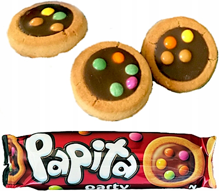 Levně Papita Party sušenky s mléčným krémem v čokoládové polevě 63 g x 24 g