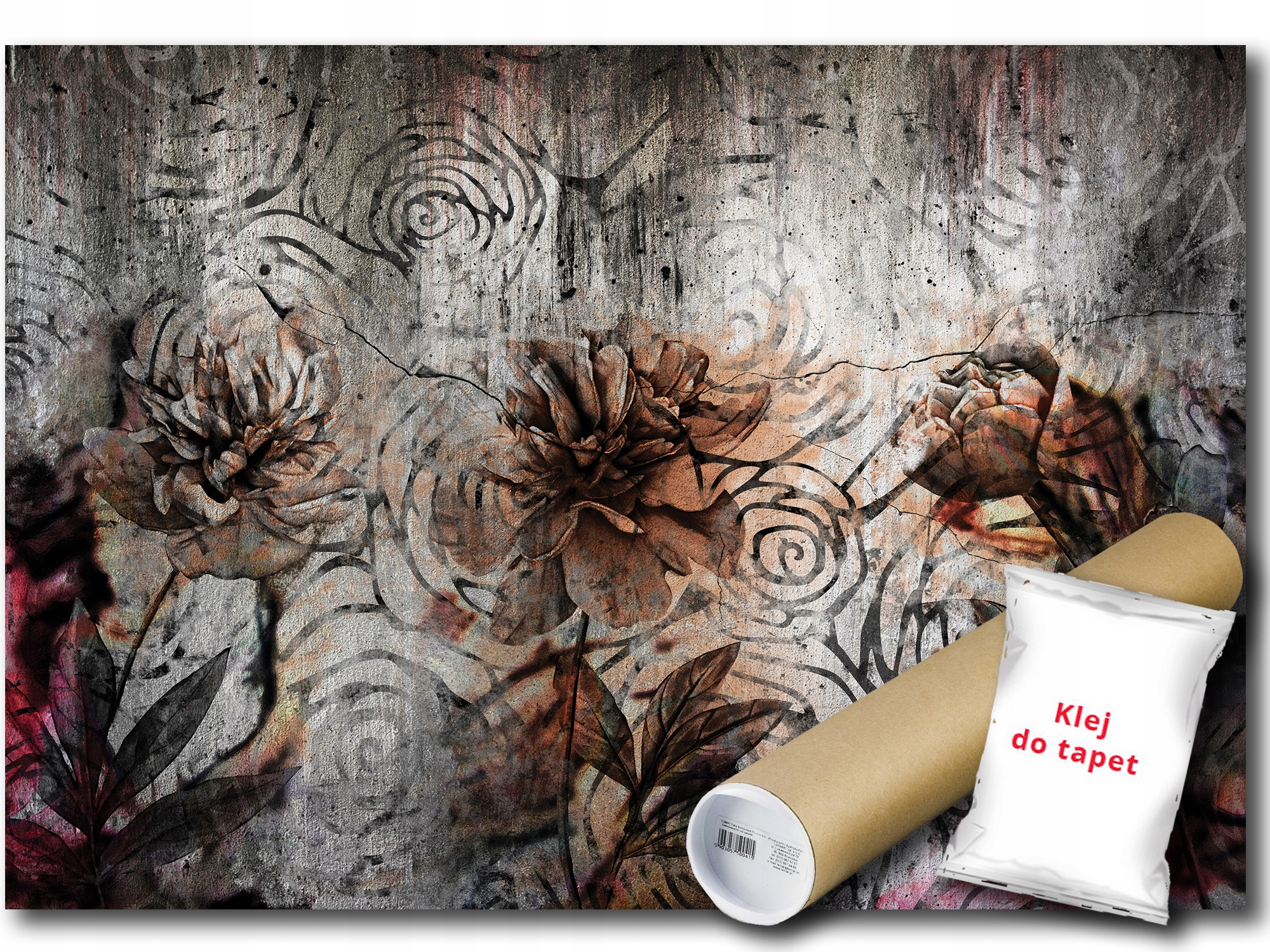 Vinylová Fototapeta Květiny Růže Beton 312x219