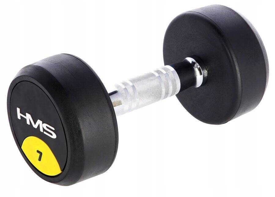 Hms Chromovaná činka Hantelka Gumová Závaží pro silový trénink 7 kg