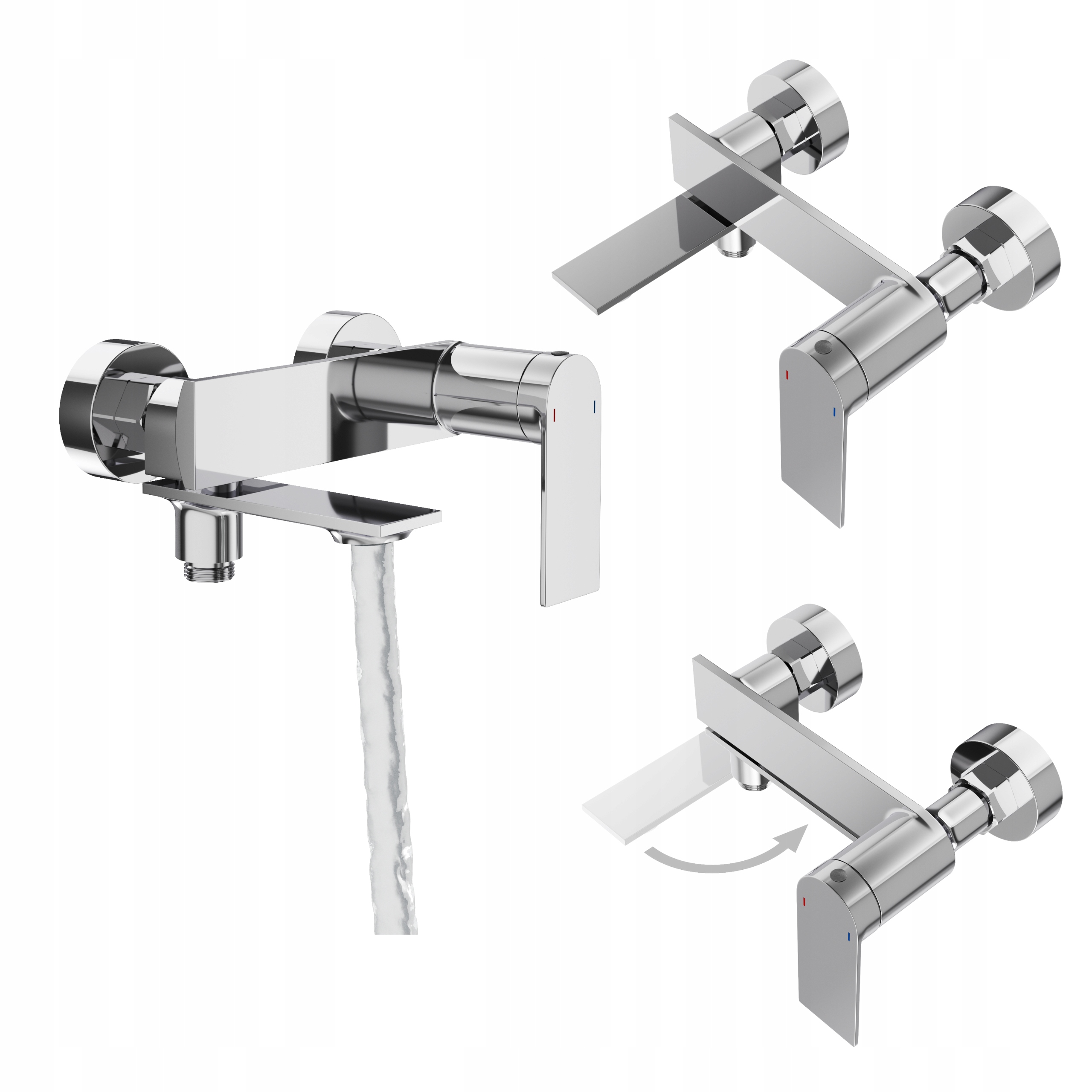 Batéria Chrom Cabo kúpeľňová nástenná jednopáková do kúpeľne