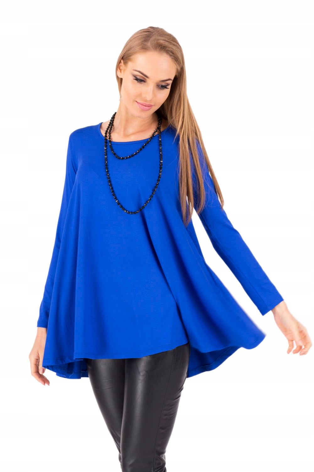 LUŹNA GŁADKA BLUZKA CIĄŻOWA TRAPEZOWA TUNIKA 8538