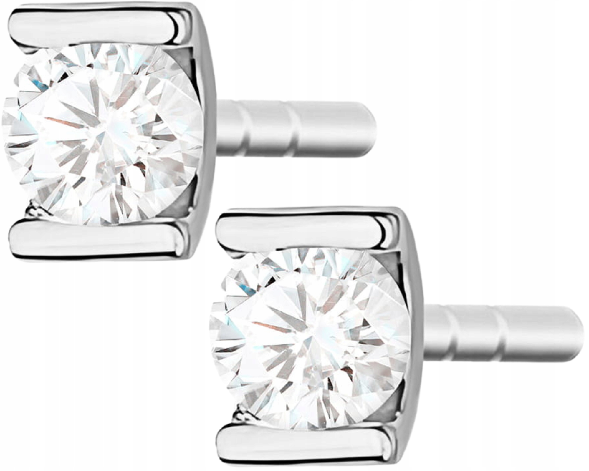 Bílé zlaté náušnice s brilianty 0,08 ct tyčinky