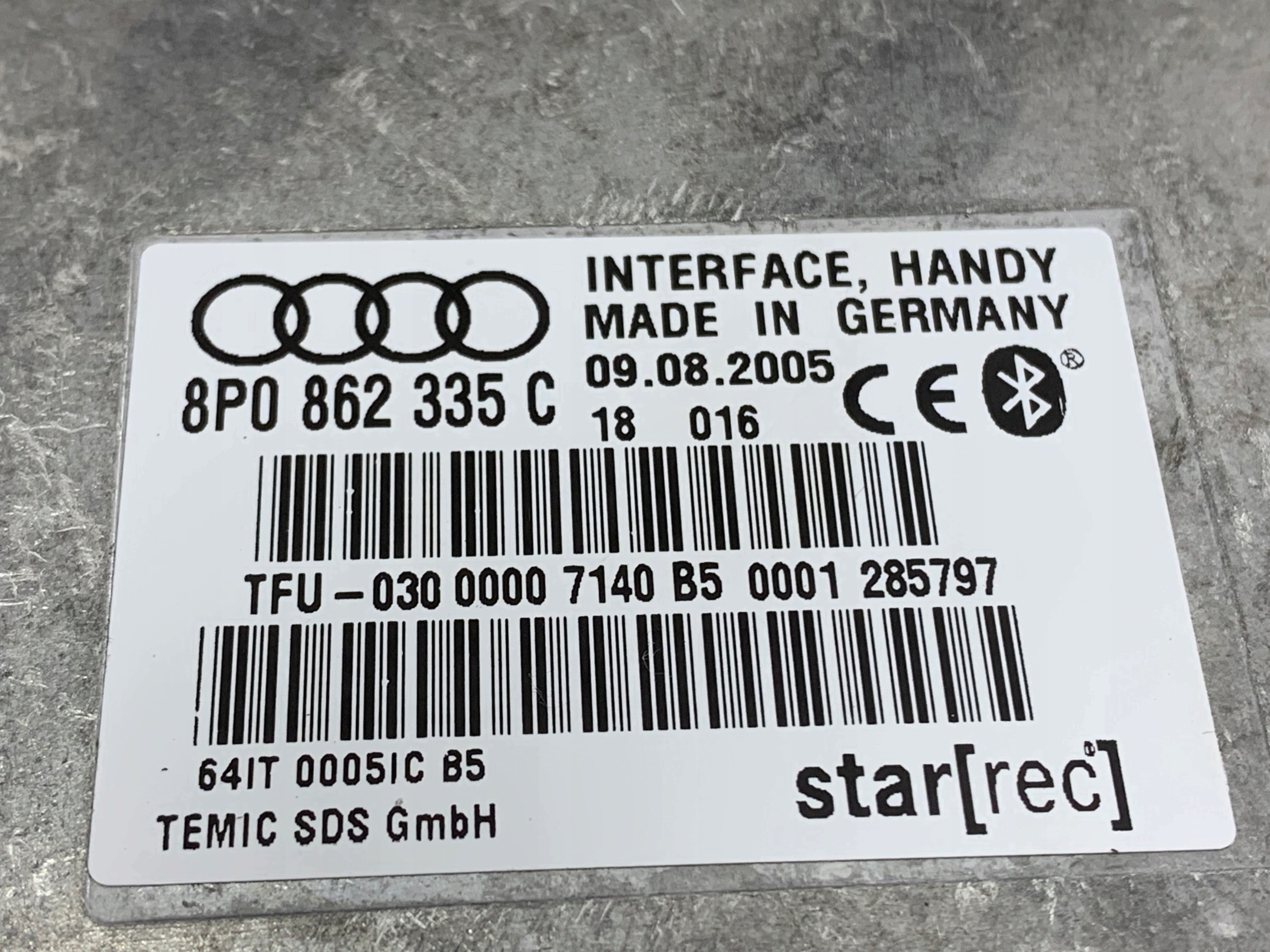 AUDI A3 8P A4 B7 module BLUETOOTH 8P0862335C
