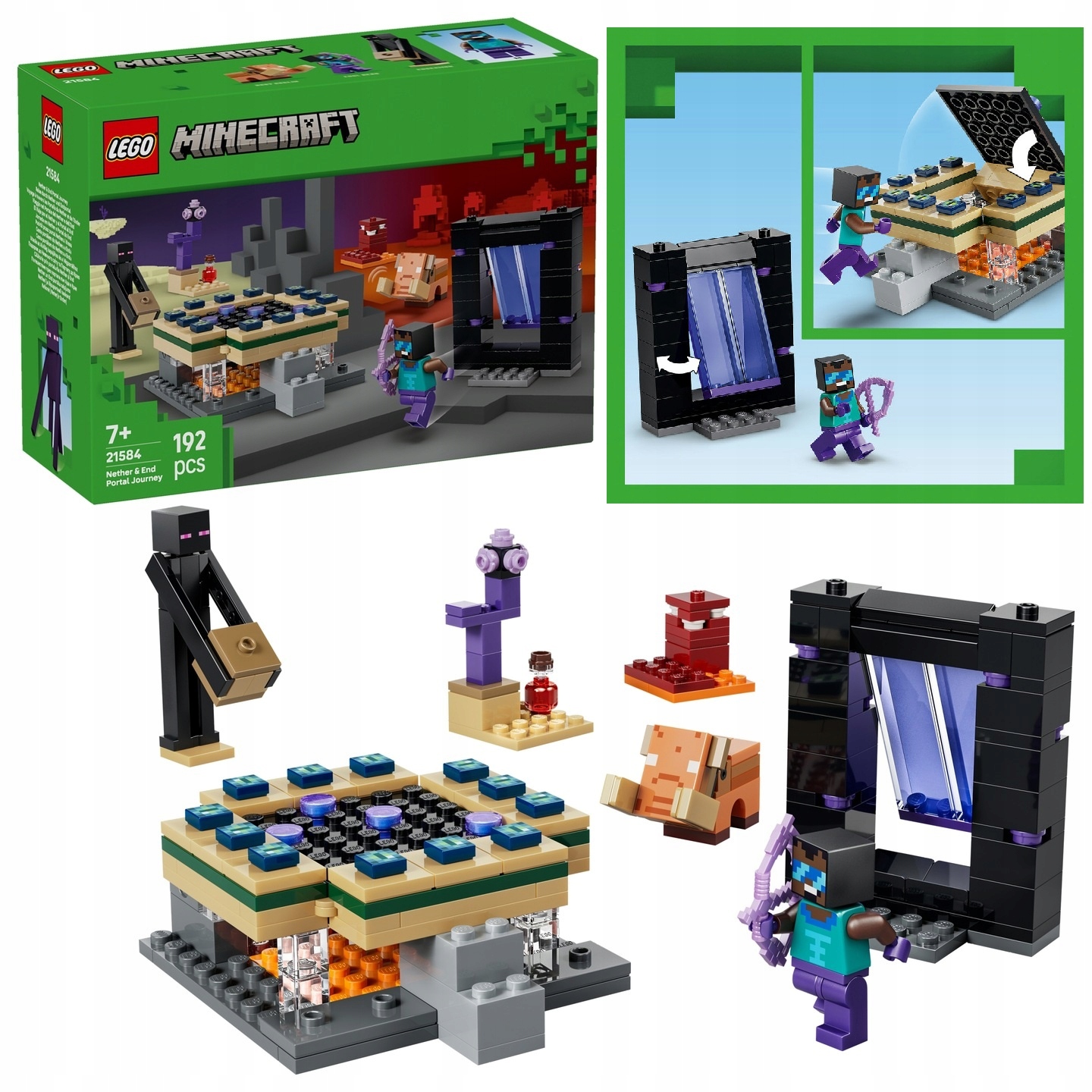 LEGO MINECRAFT 21584 PODRÓŻ PRZEZ PORTAL NETHERU I KRESU + KATALOG W PDF