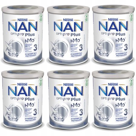 NESTLE NAN OPTIPRO Plus 3 HM-O Produkt na bazie mleka zestaw 6 x 800 g