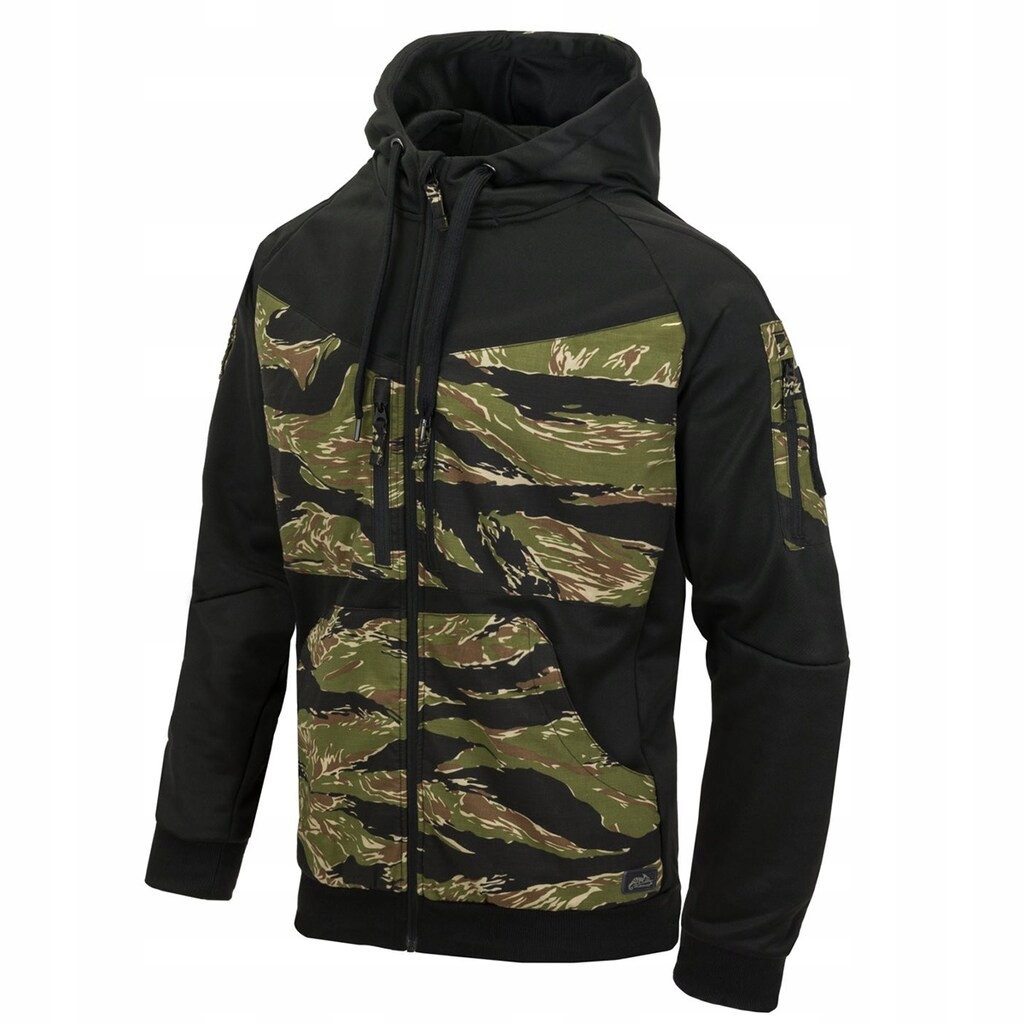 Rozepínací mikina maskáčový Helikon Rogue Hoodie Fullzip Black/Tiger Stripe L